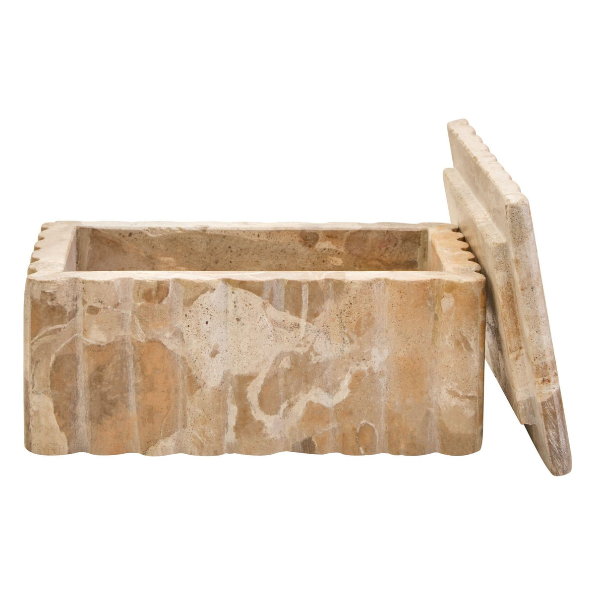 Santino Rectangular Chocolate Marble Box   Nicholas John Interiors