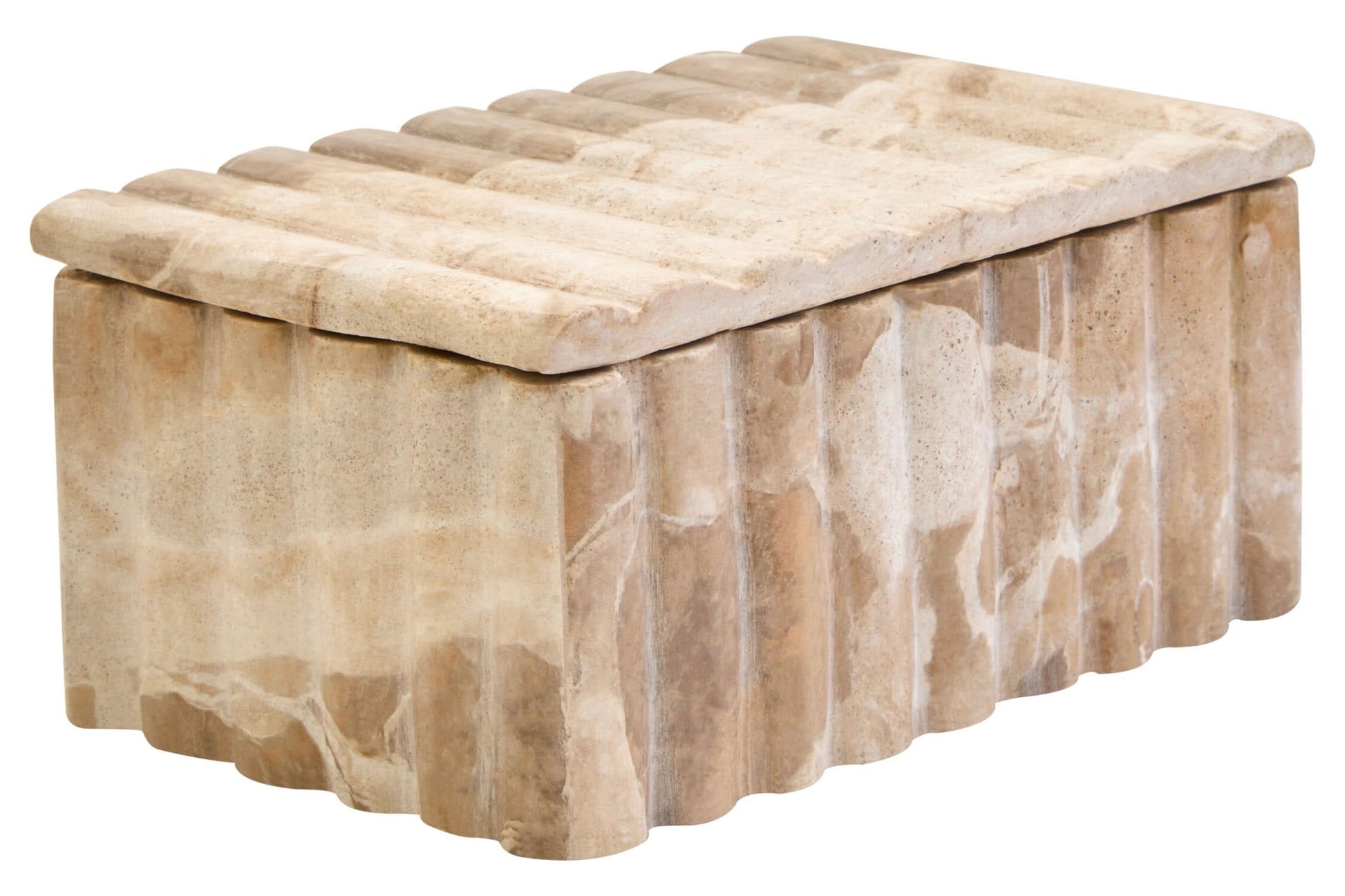Santino Rectangular Chocolate Marble Box   Nicholas John Interiors