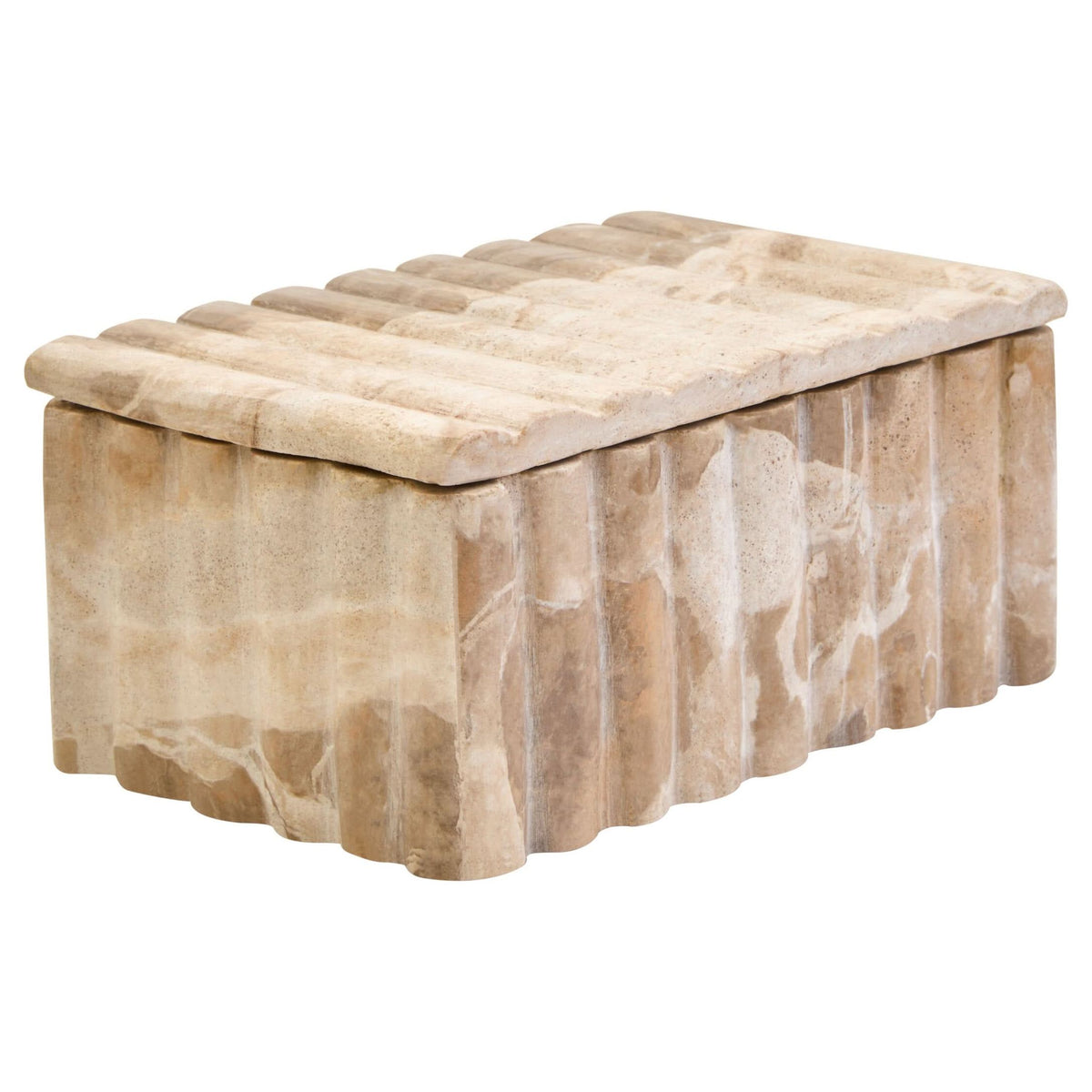 Santino Rectangular Chocolate Marble Box   Nicholas John Interiors
