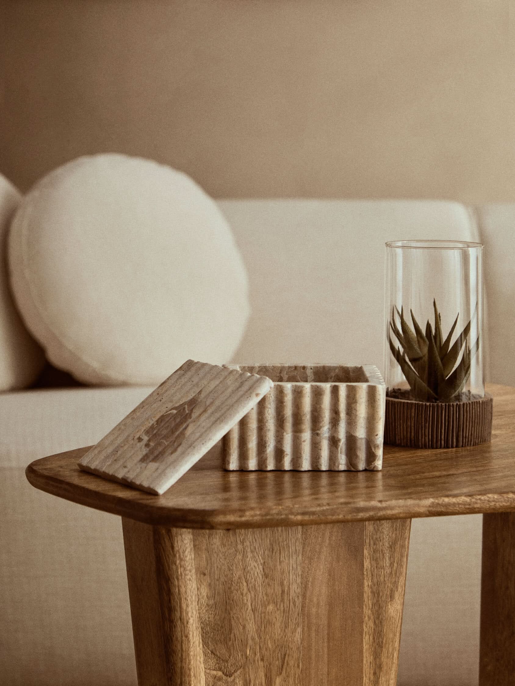 Santino Square Chocolate Marble Box   Nicholas John Interiors