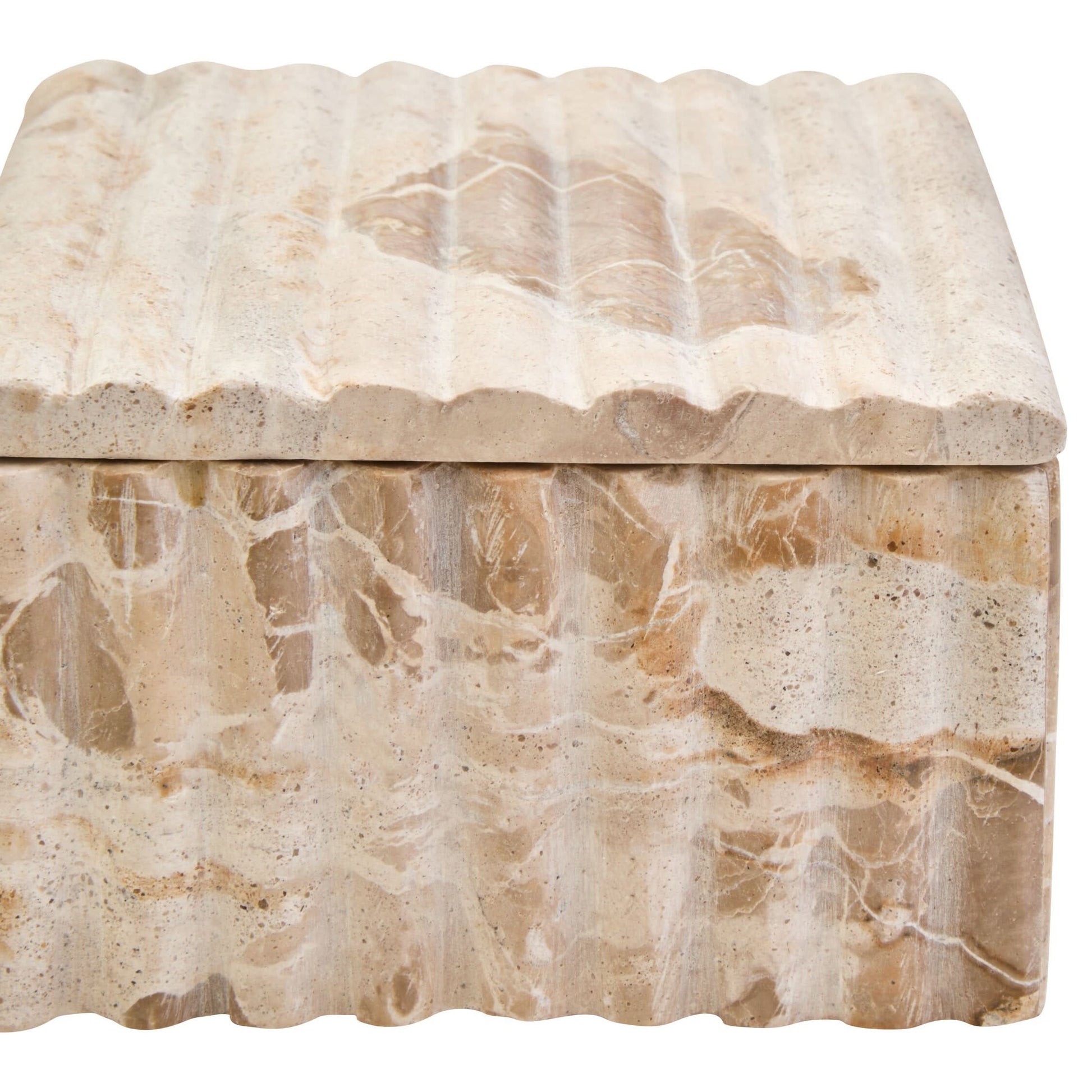 Santino Square Chocolate Marble Box   Nicholas John Interiors