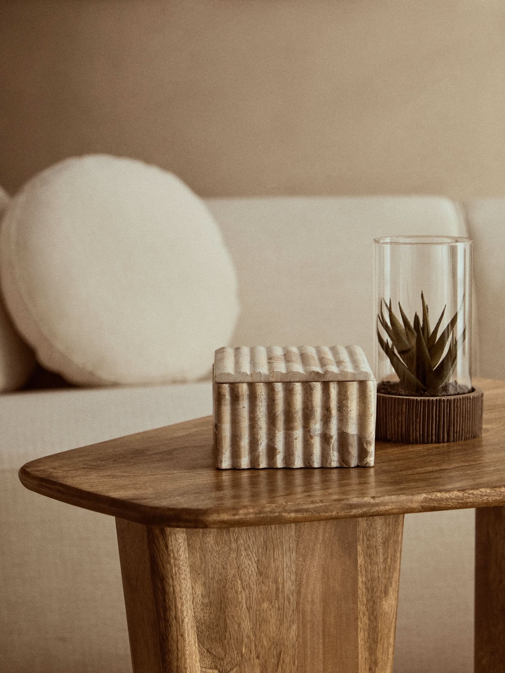 Santino Square Chocolate Marble Box   Nicholas John Interiors