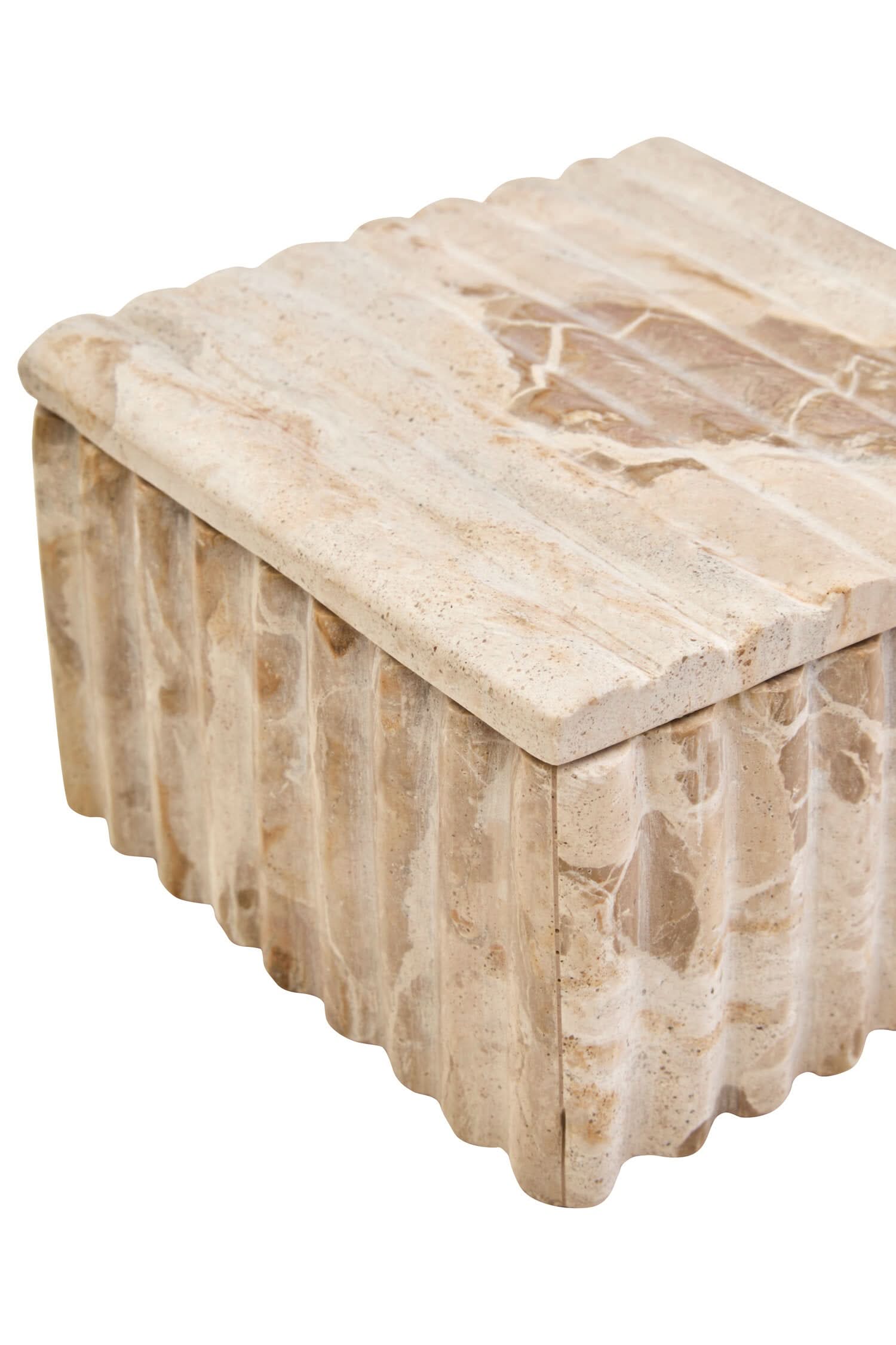 Santino Square Chocolate Marble Box   Nicholas John Interiors