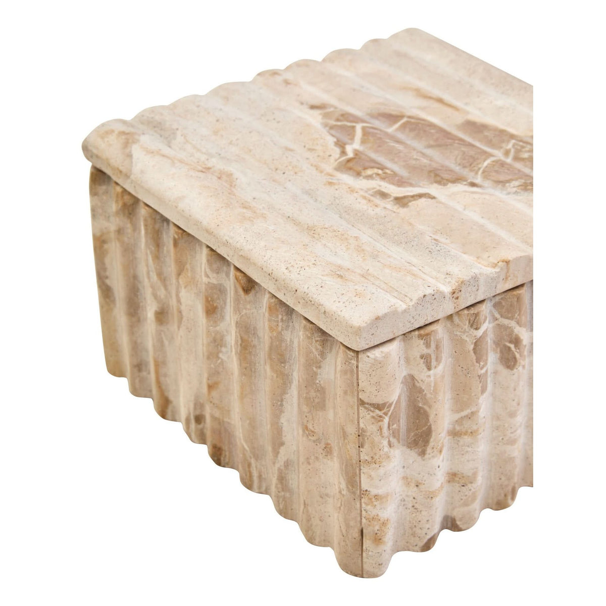Santino Square Chocolate Marble Box   Nicholas John Interiors