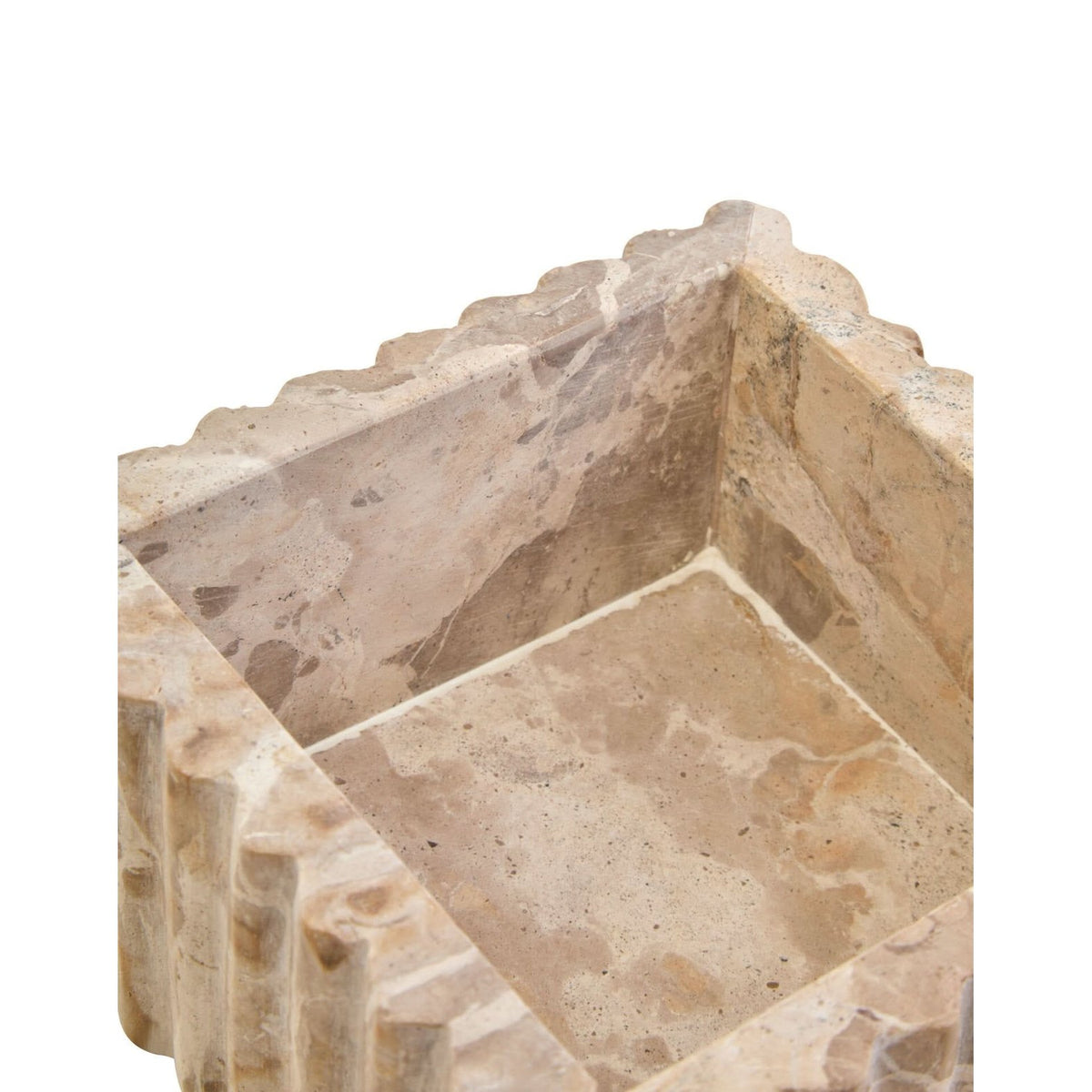 Santino Square Chocolate Marble Box   Nicholas John Interiors