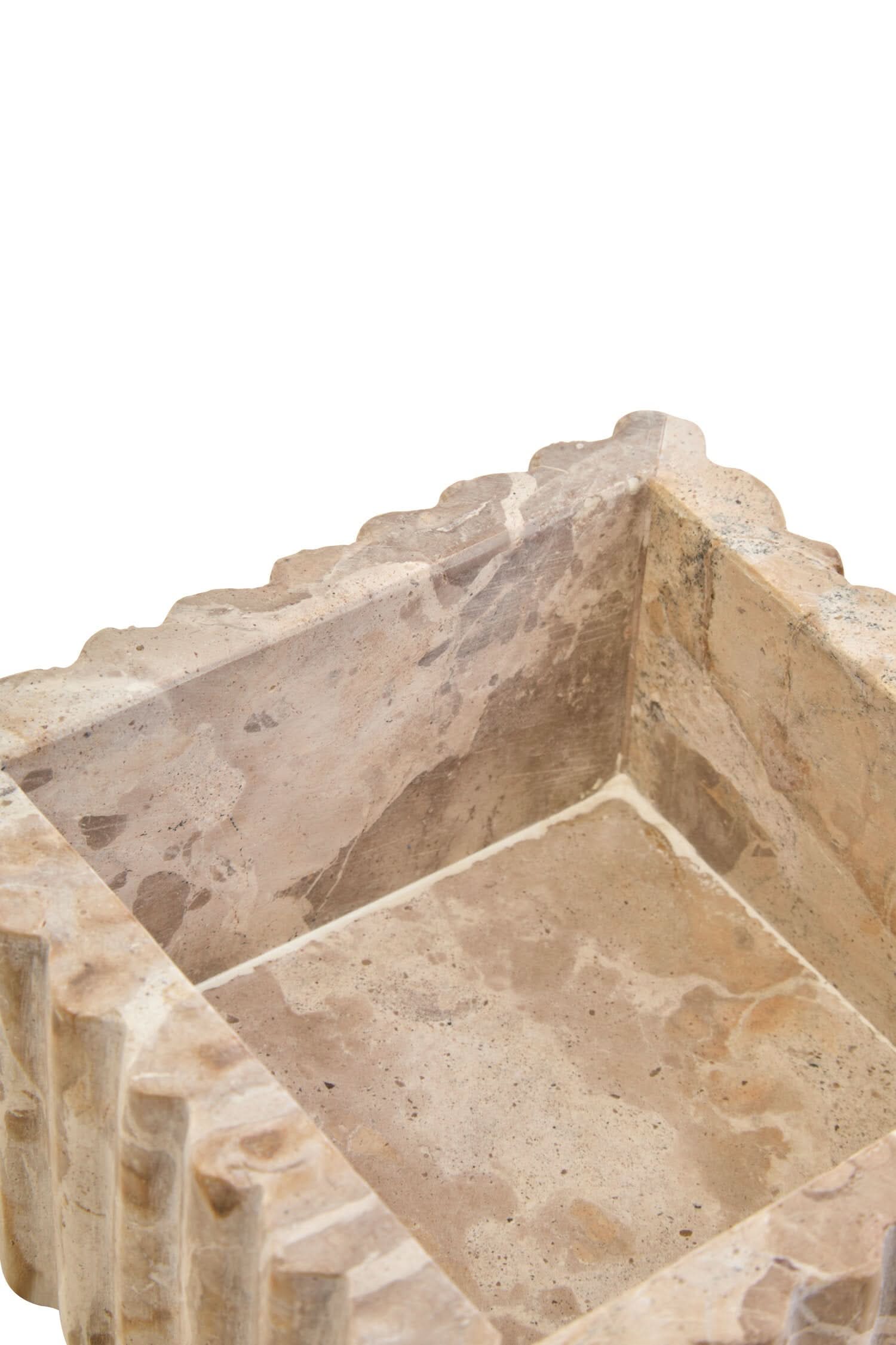 Santino Square Chocolate Marble Box   Nicholas John Interiors