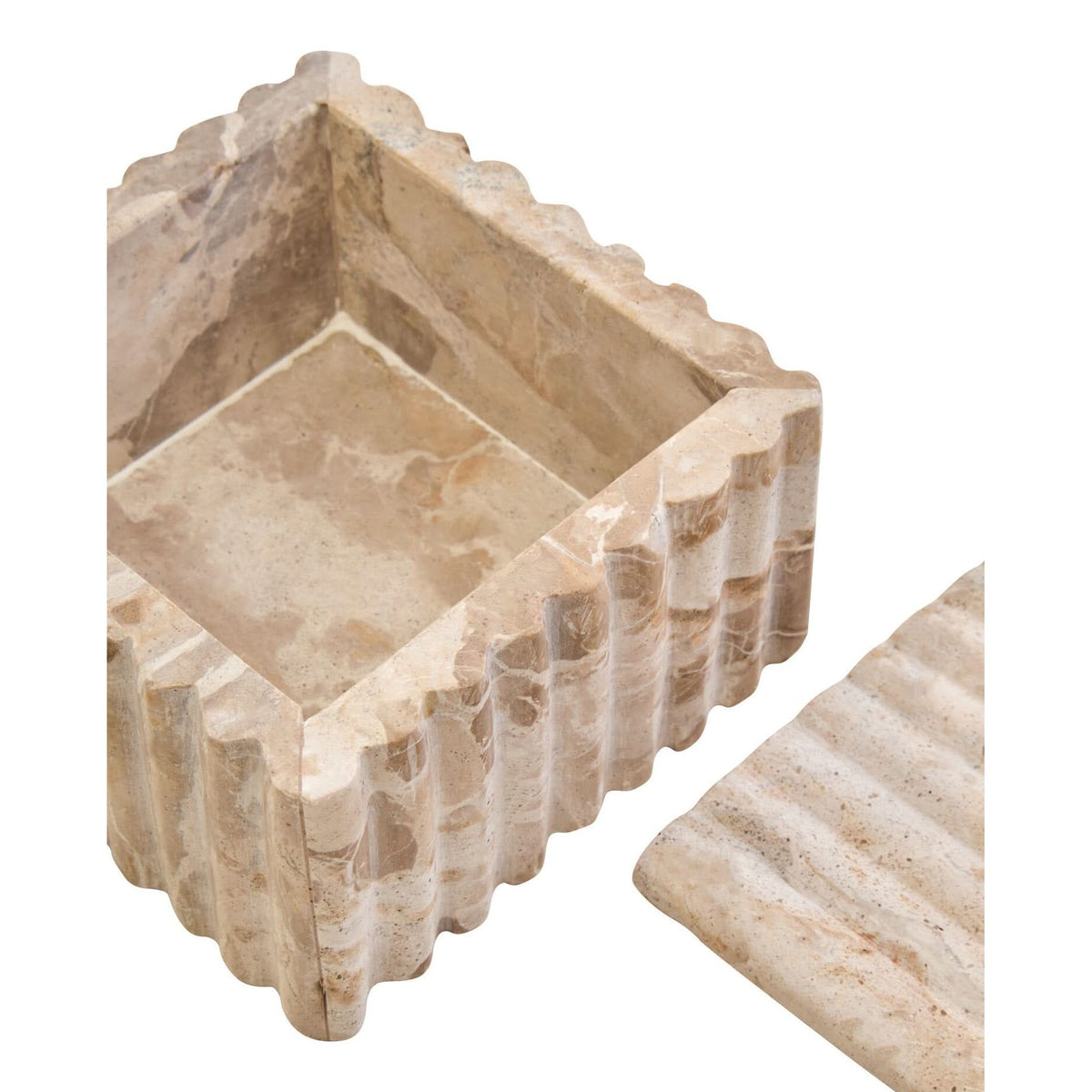 Santino Square Chocolate Marble Box   Nicholas John Interiors