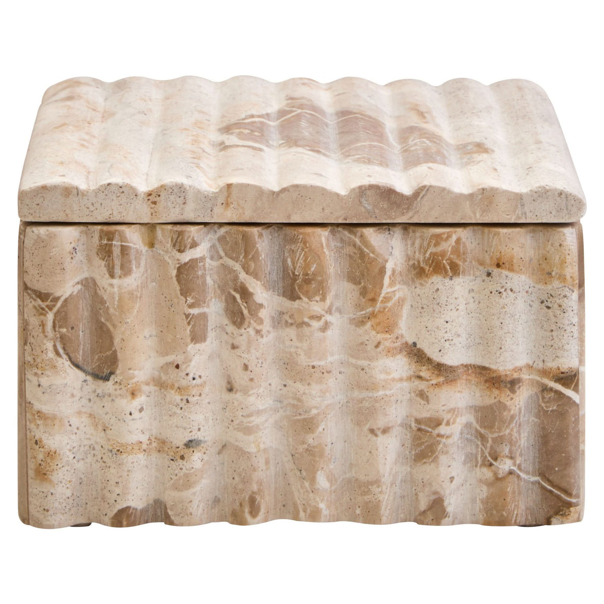 Santino Square Chocolate Marble Box   Nicholas John Interiors