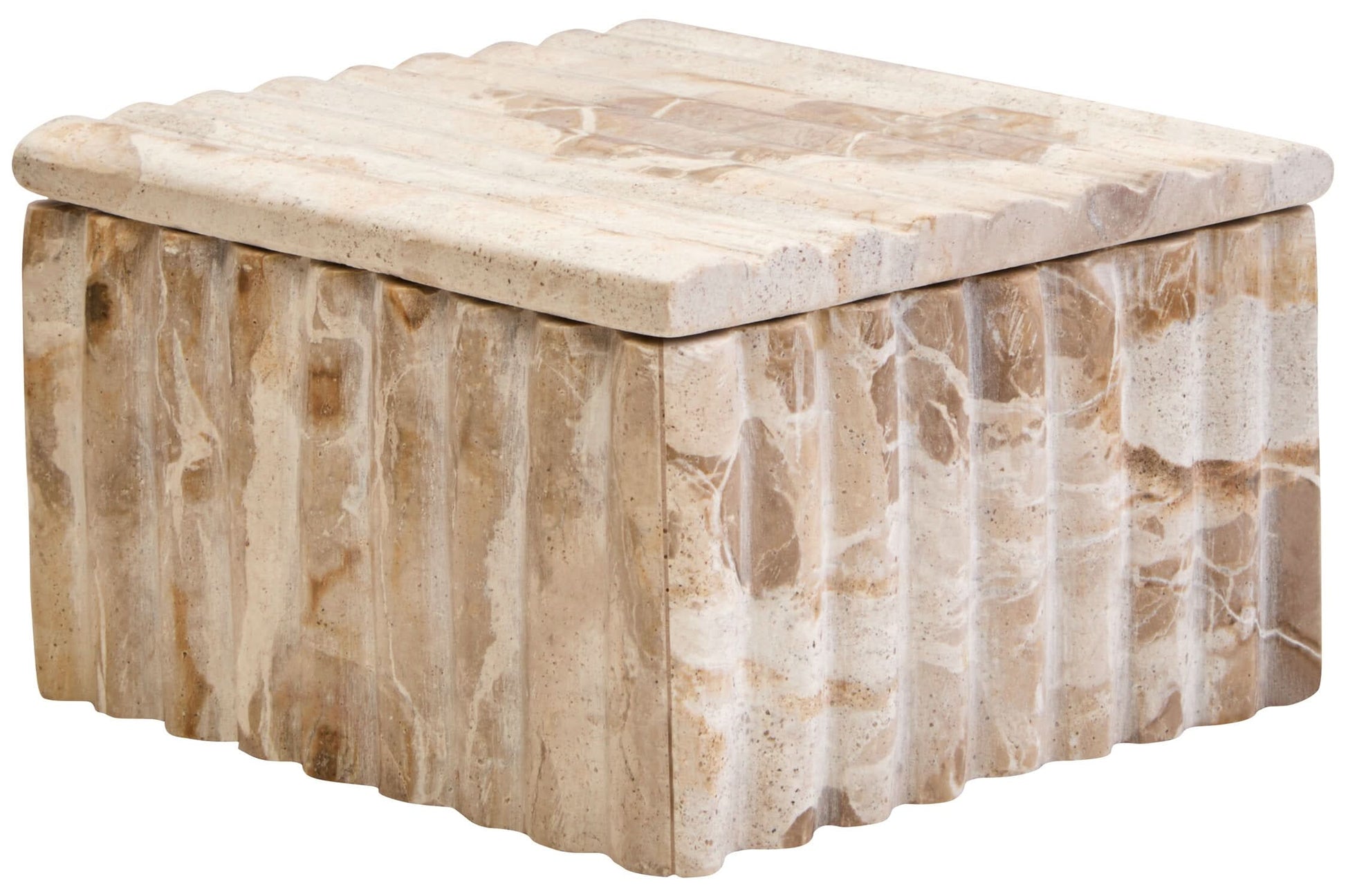 Santino Square Chocolate Marble Box   Nicholas John Interiors