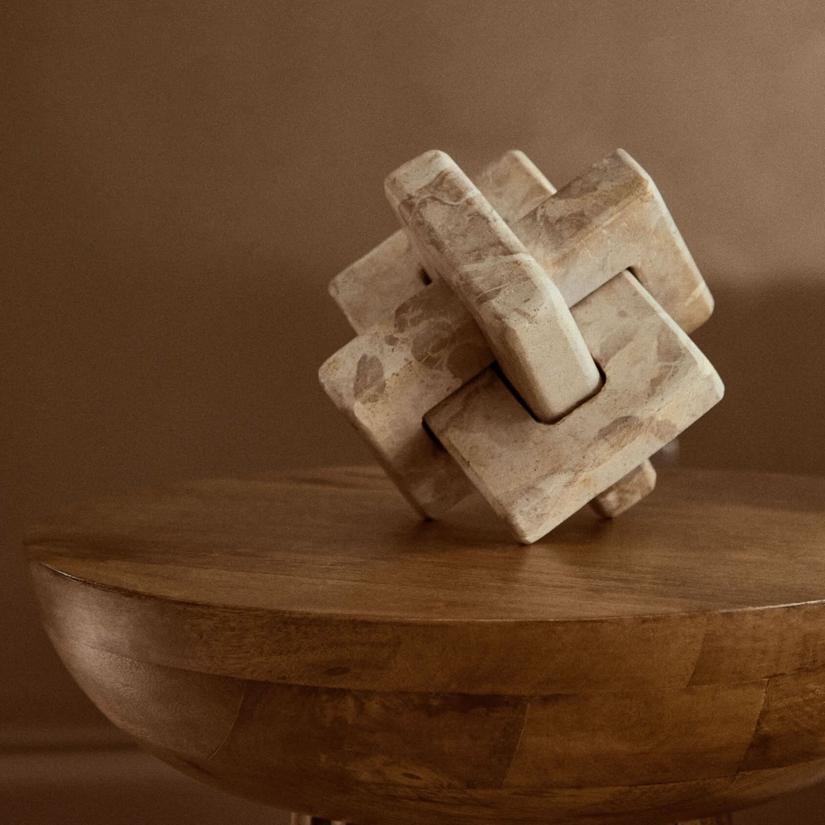 Santino Chocolate Marble Knot Sculpture   Nicholas John Interiors