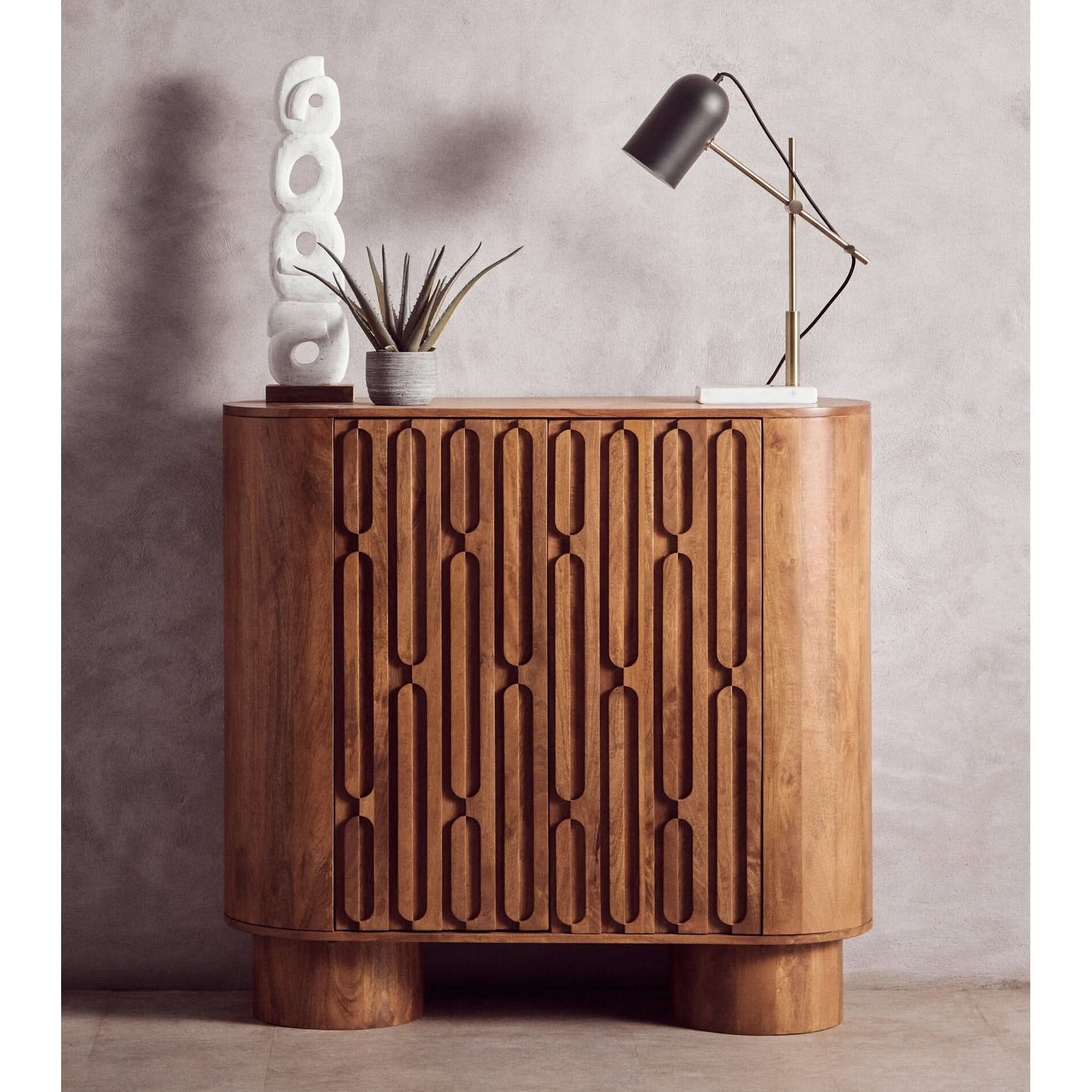 Fidel Rustic White Mango Wood Ring Sculpture   Nicholas John Interiors