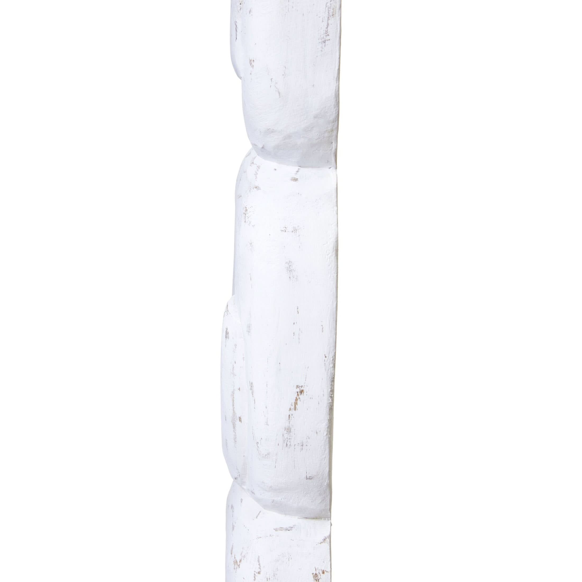Fidel Rustic White Mango Wood Ring Sculpture   Nicholas John Interiors