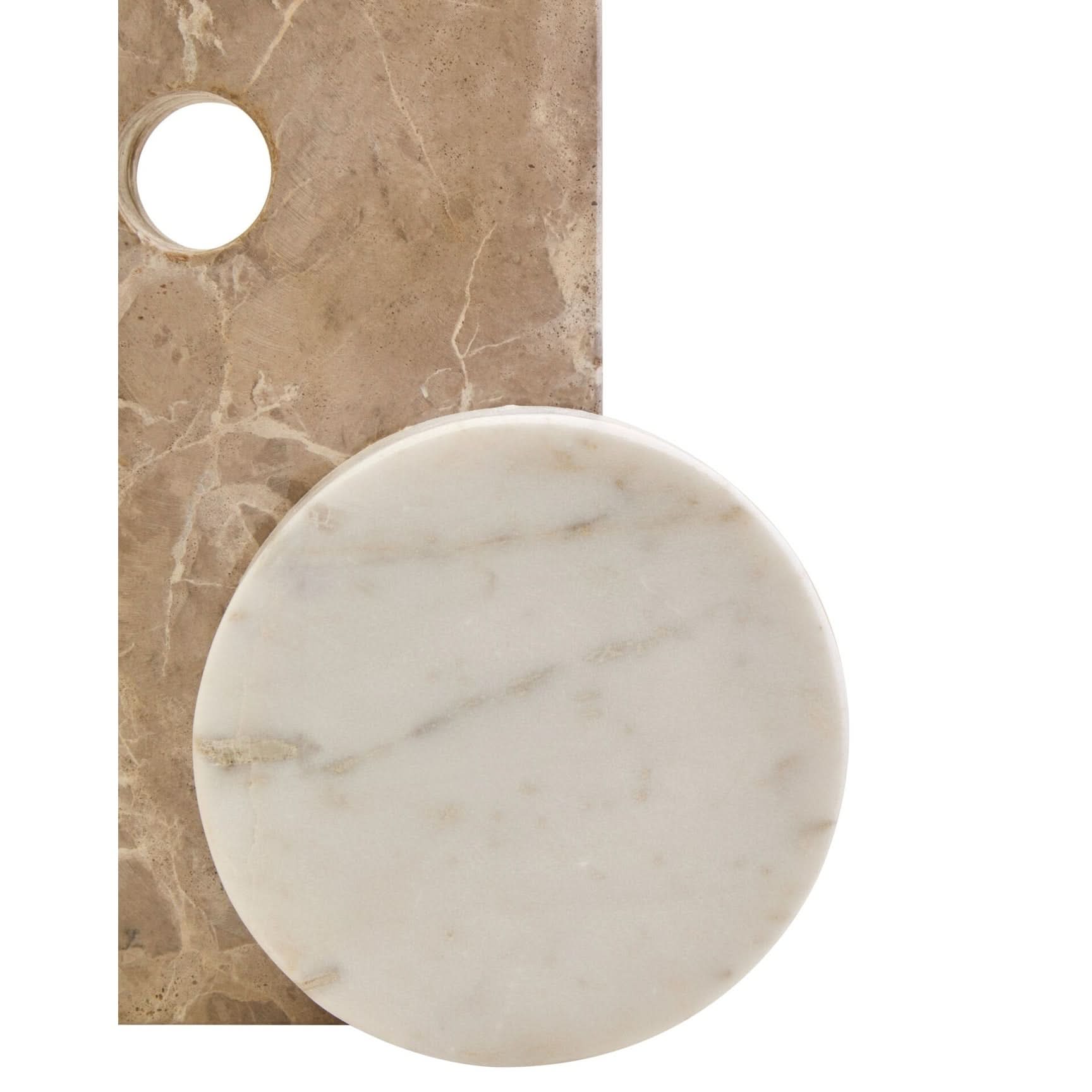 Santino Chocolate and White Marble Sculpture   Nicholas John Interiors