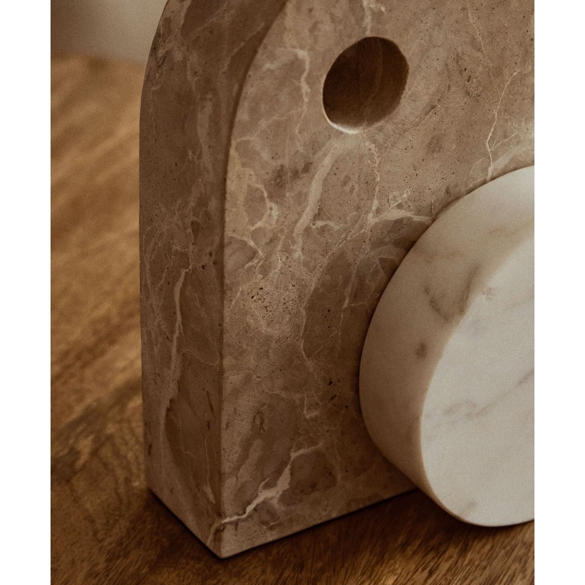 Santino Chocolate and White Marble Sculpture   Nicholas John Interiors