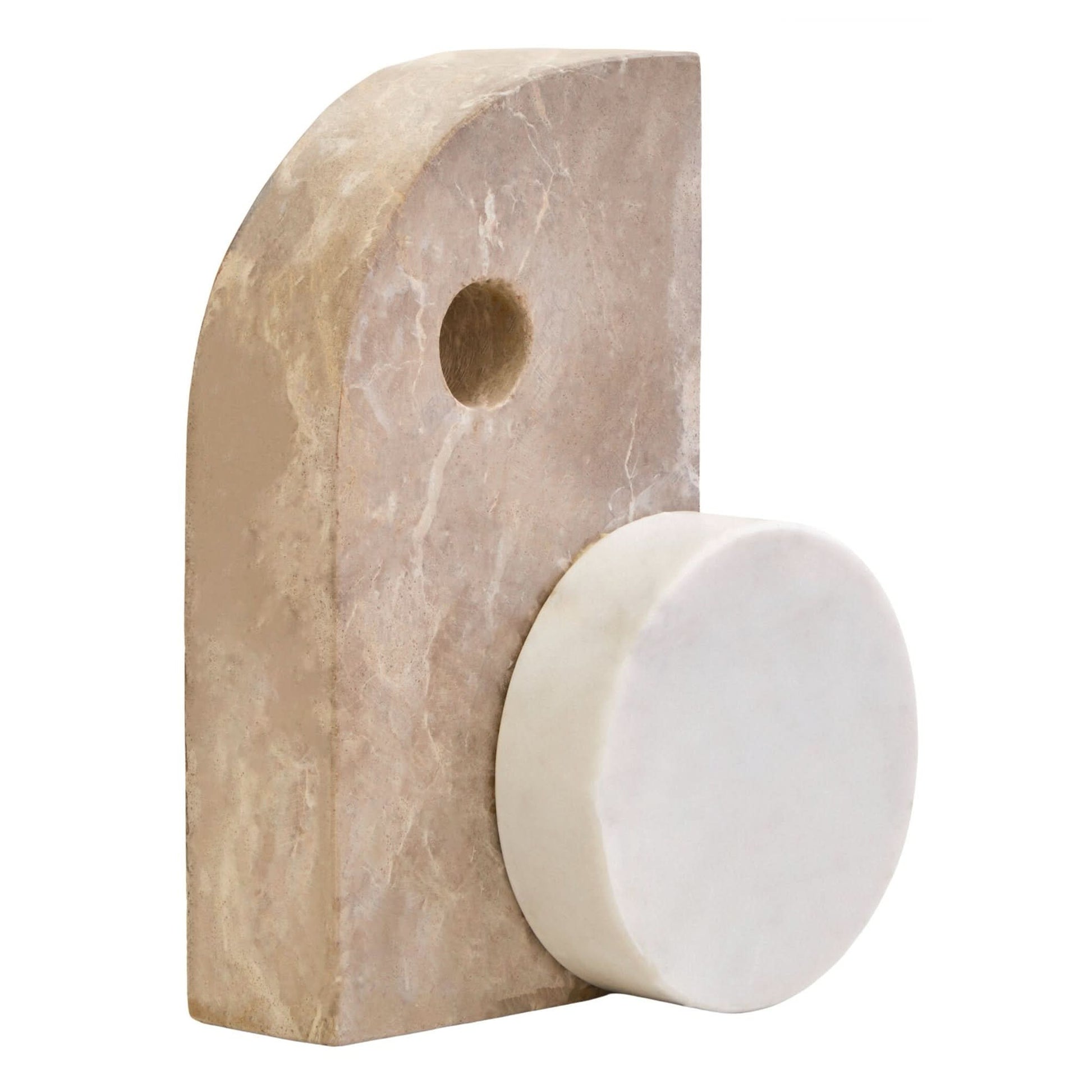 Santino Chocolate and White Marble Sculpture   Nicholas John Interiors