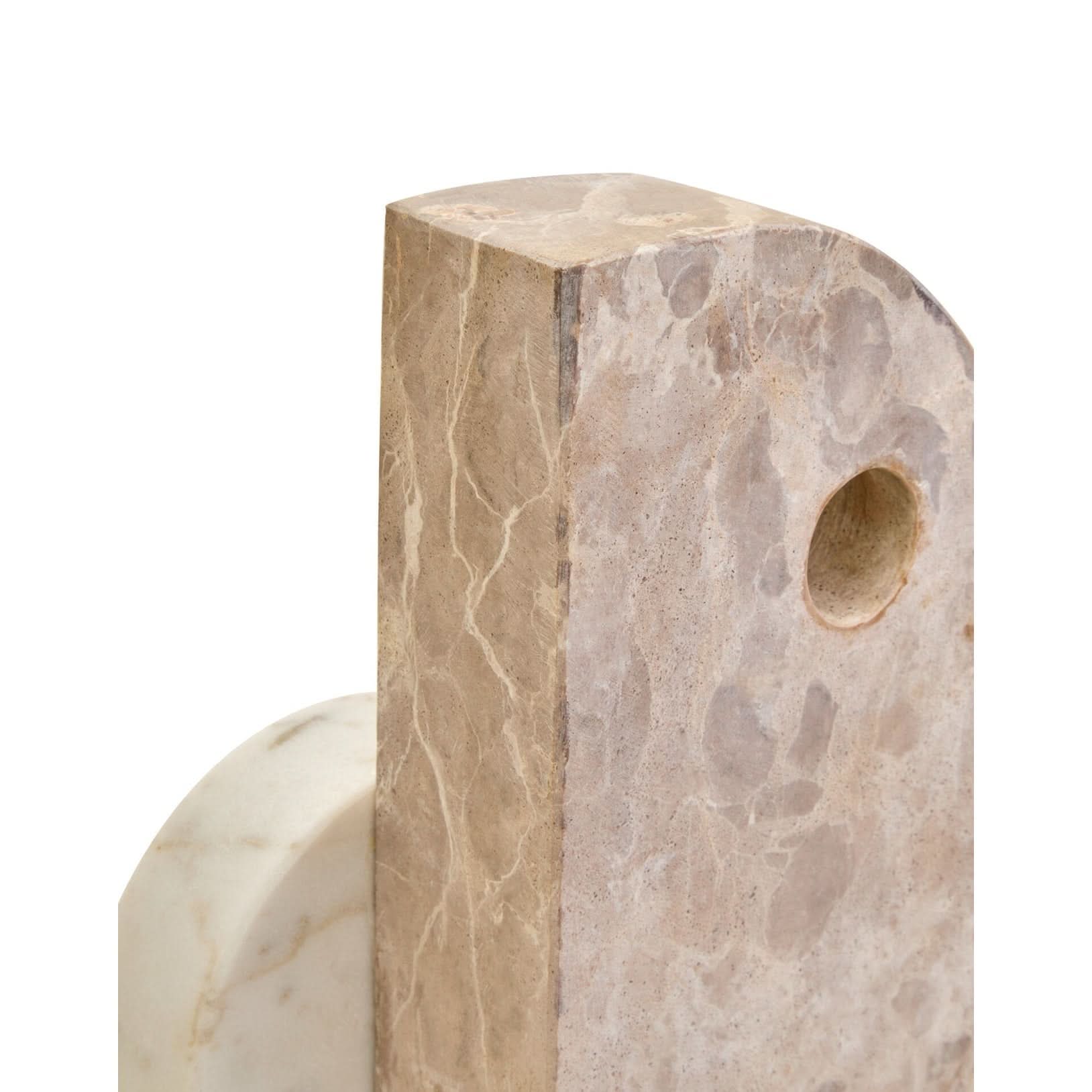 Santino Chocolate and White Marble Sculpture   Nicholas John Interiors