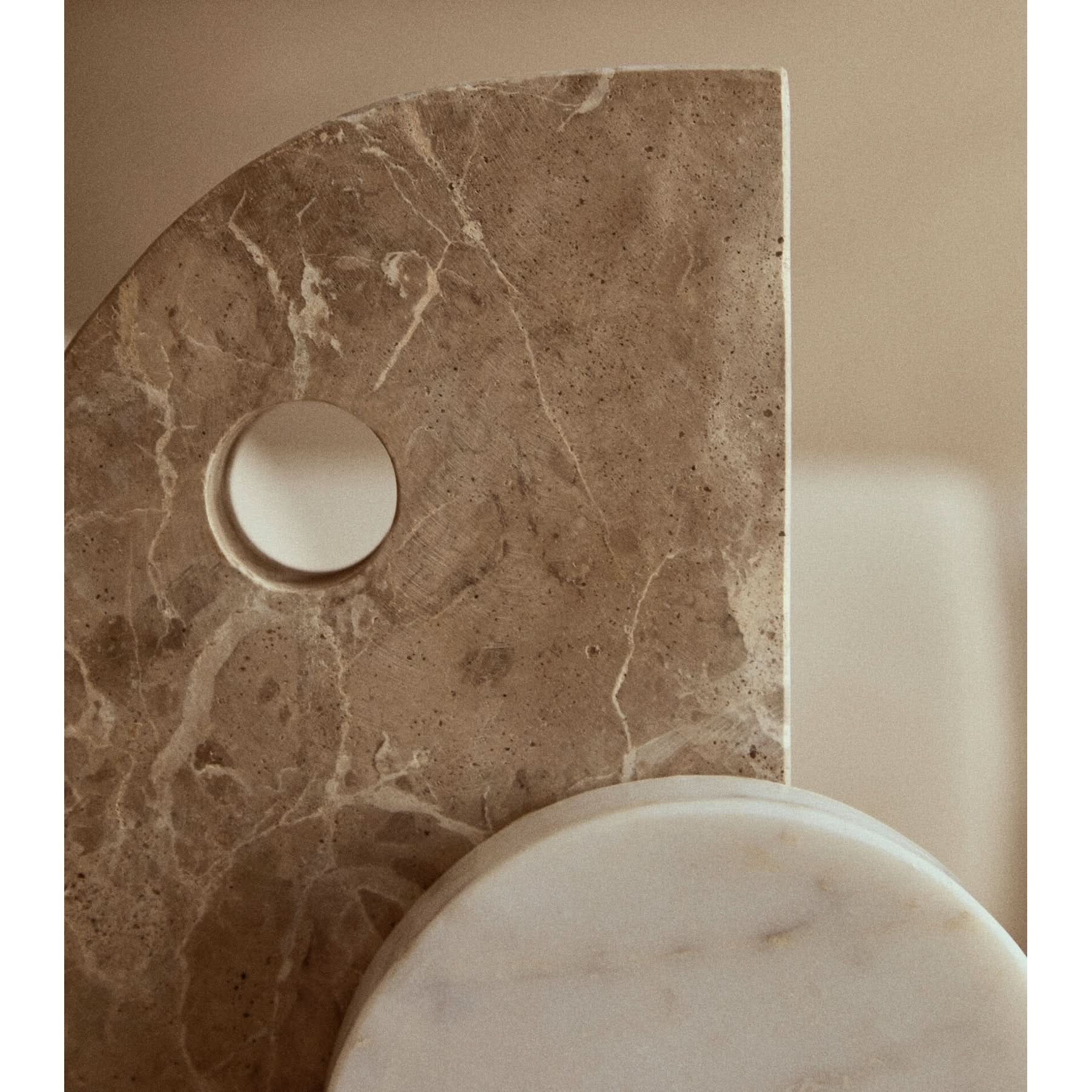 Santino Chocolate and White Marble Sculpture   Nicholas John Interiors
