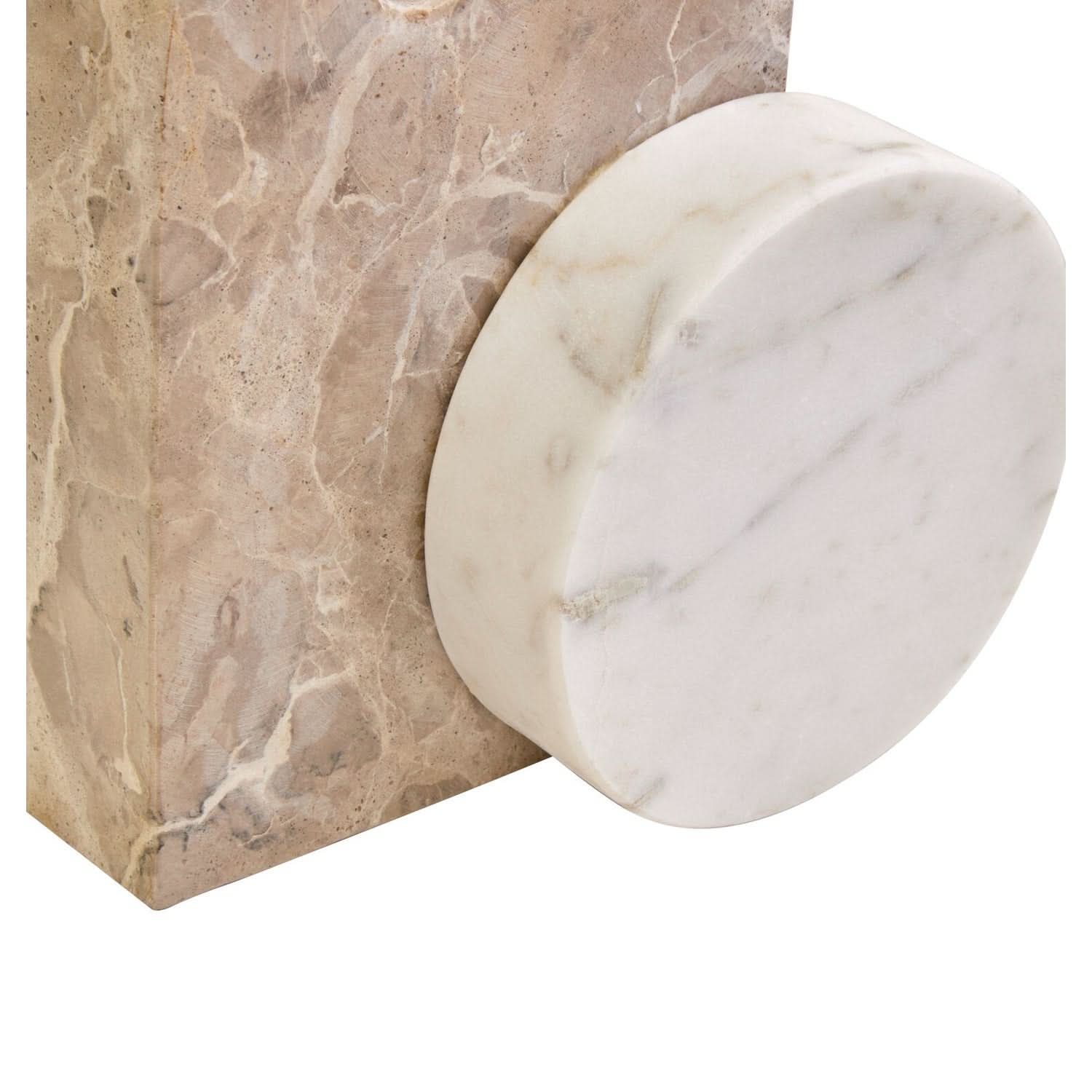 Santino Chocolate and White Marble Sculpture   Nicholas John Interiors