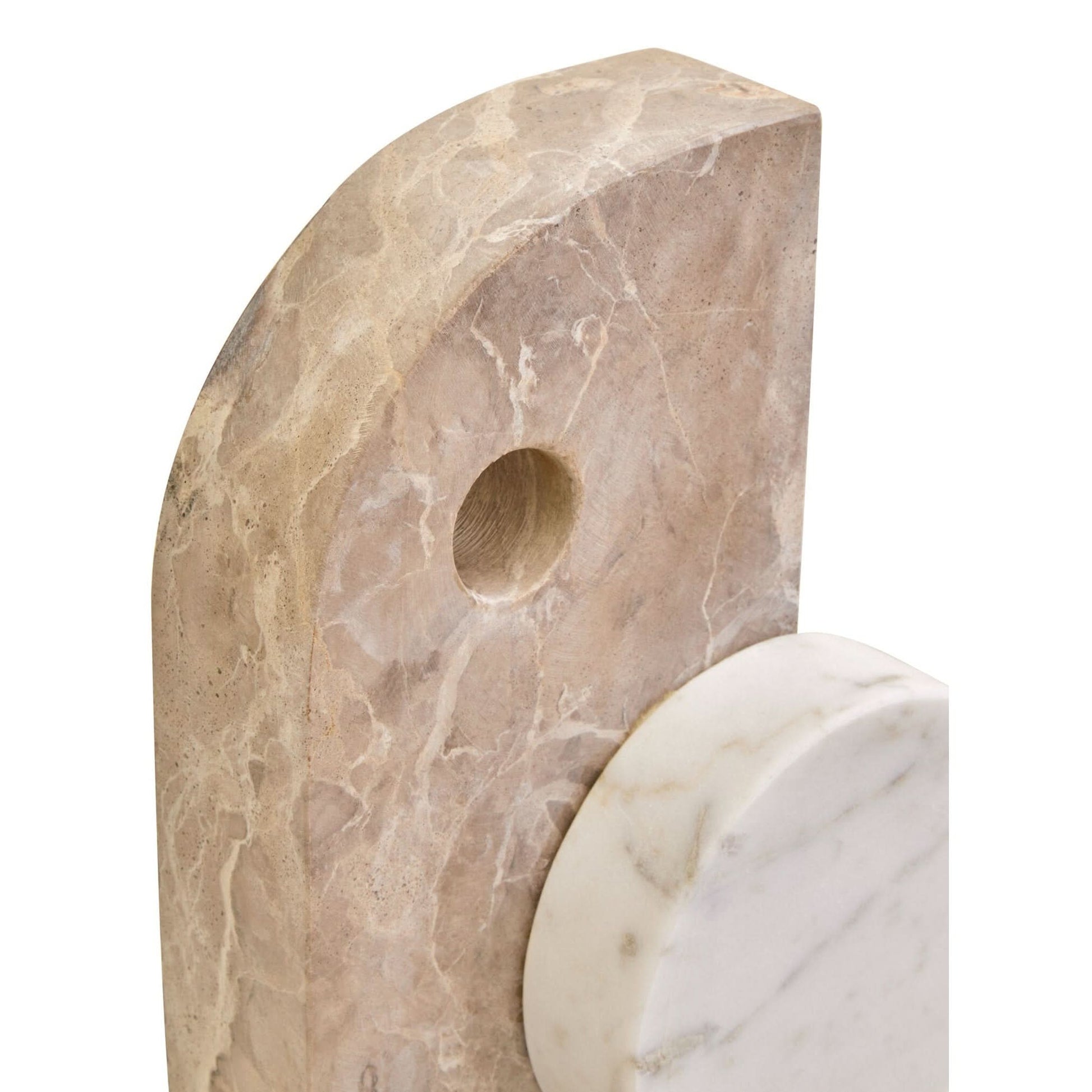 Santino Chocolate and White Marble Sculpture   Nicholas John Interiors