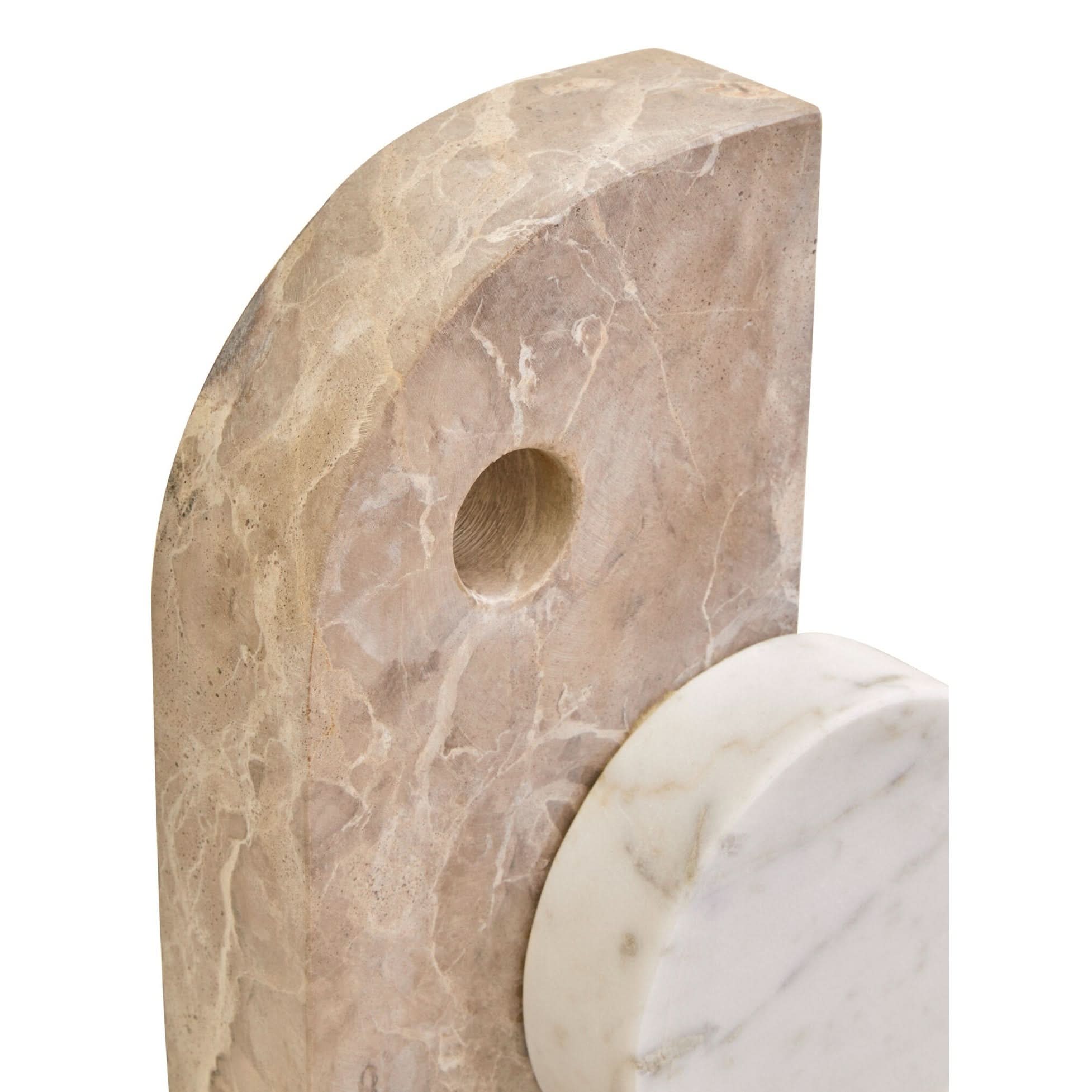 Santino Chocolate and White Marble Sculpture   Nicholas John Interiors