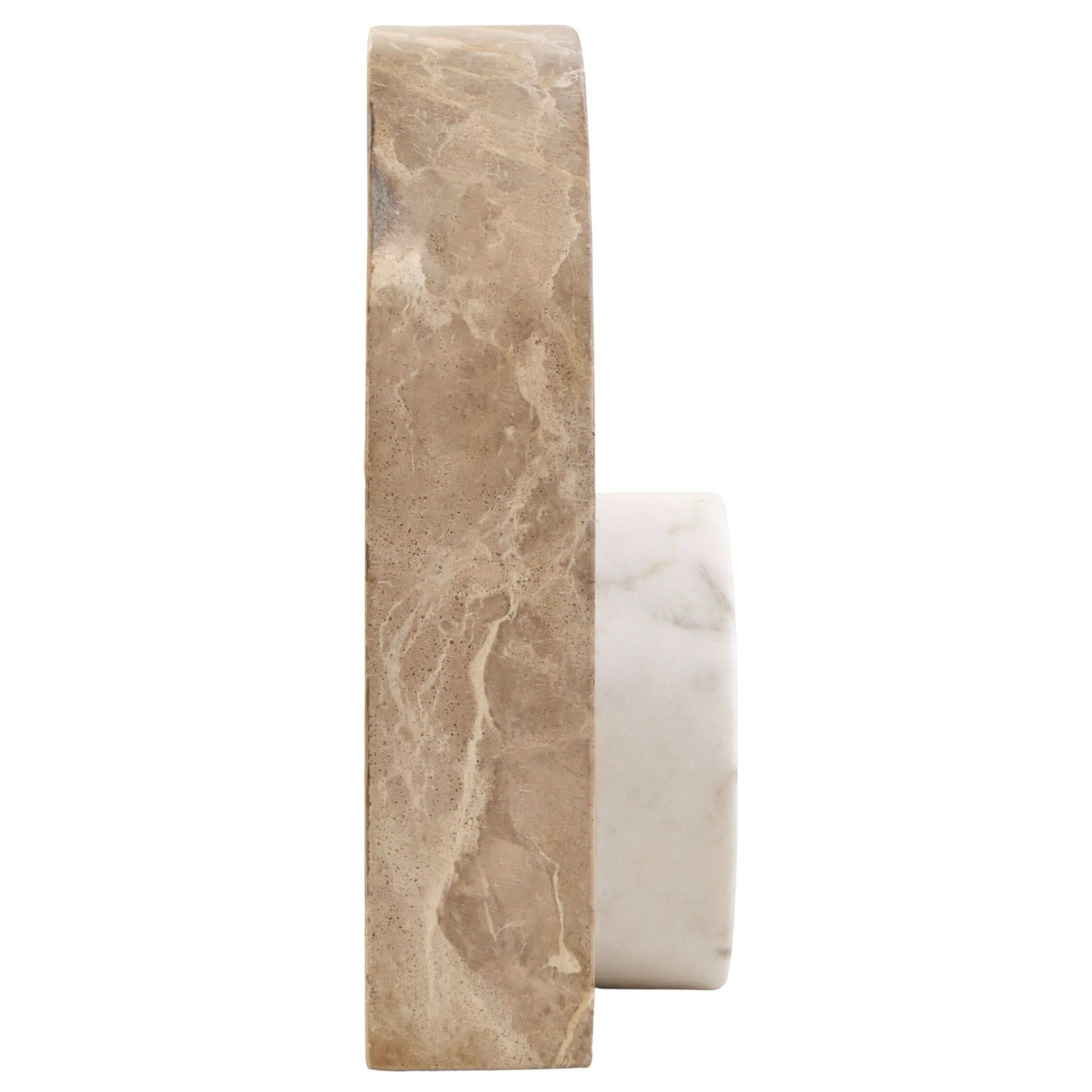 Santino Chocolate and White Marble Sculpture   Nicholas John Interiors