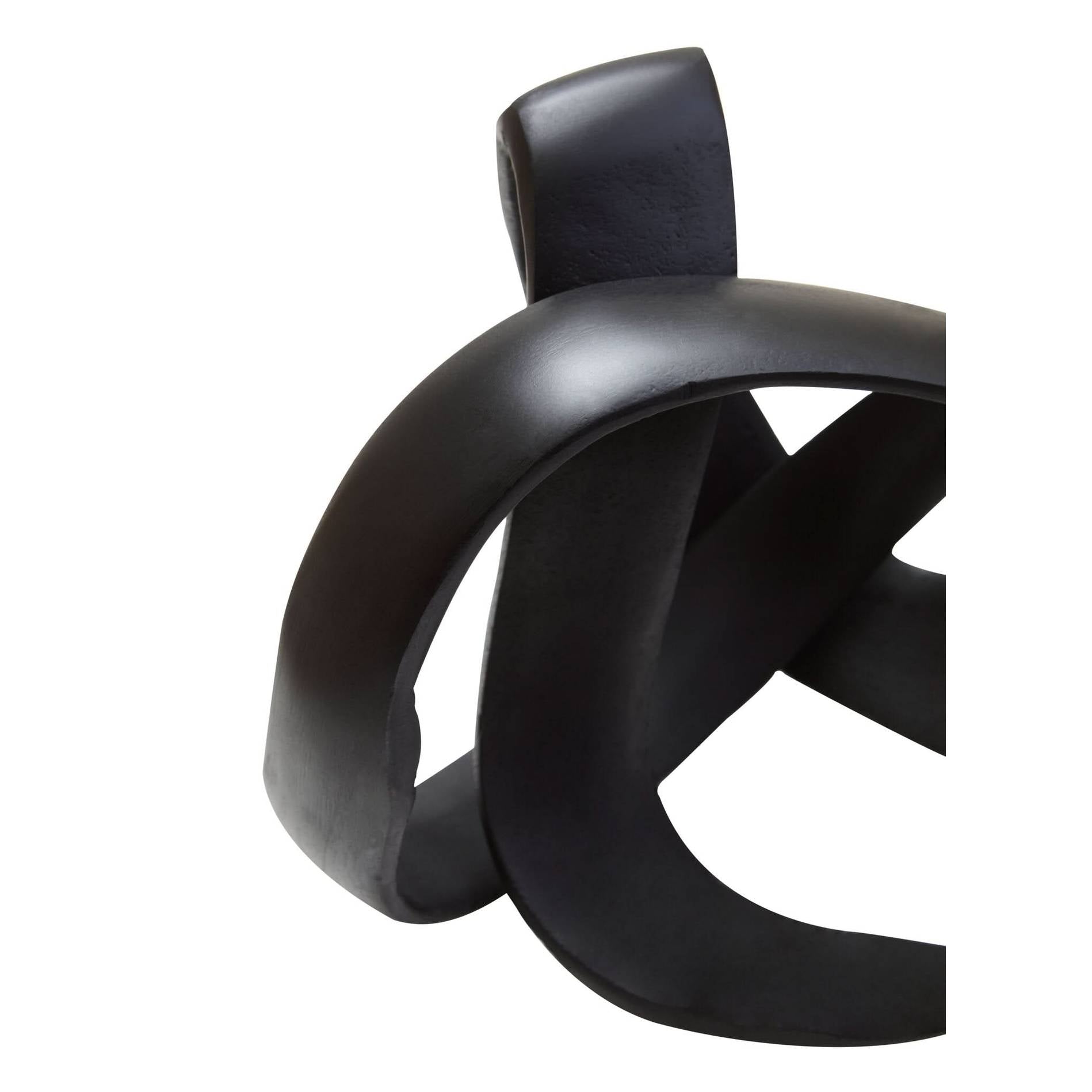 Prato Matt Black Nickel Finish Knot Sculpture   Nicholas John Interiors