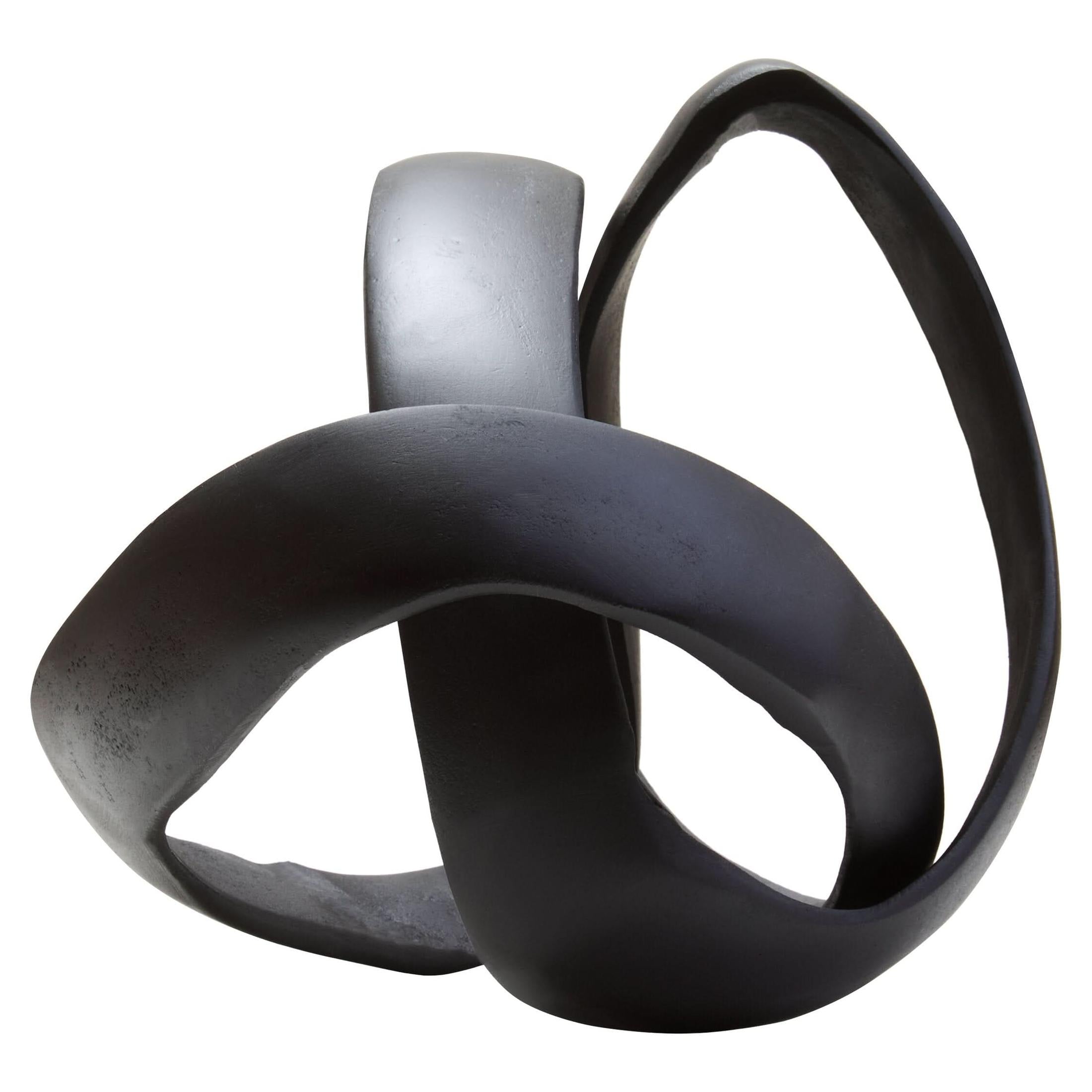 Prato Matt Black Nickel Finish Knot Sculpture   Nicholas John Interiors