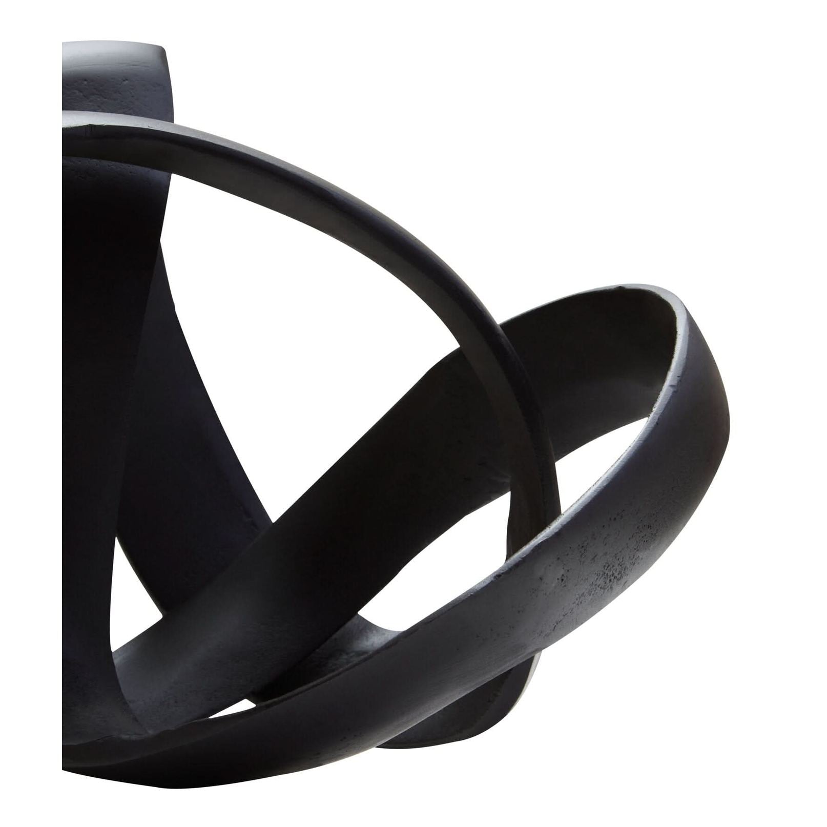 Prato Matt Black Nickel Finish Knot Sculpture   Nicholas John Interiors