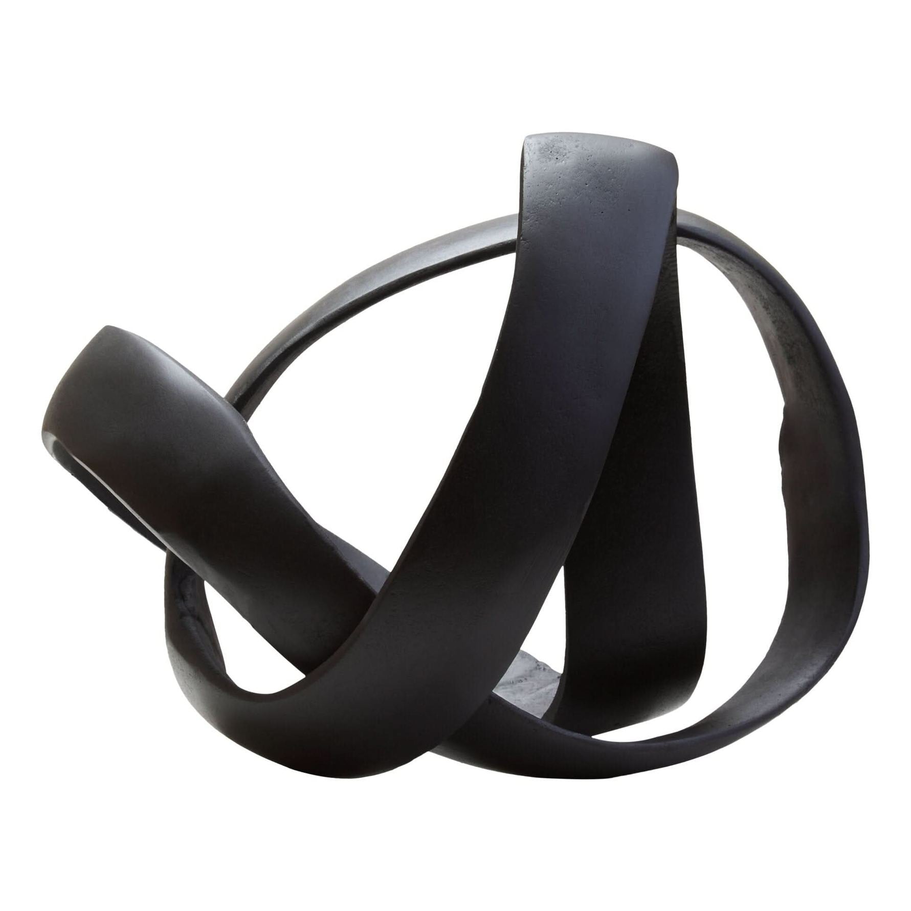 Prato Matt Black Nickel Finish Knot Sculpture   Nicholas John Interiors
