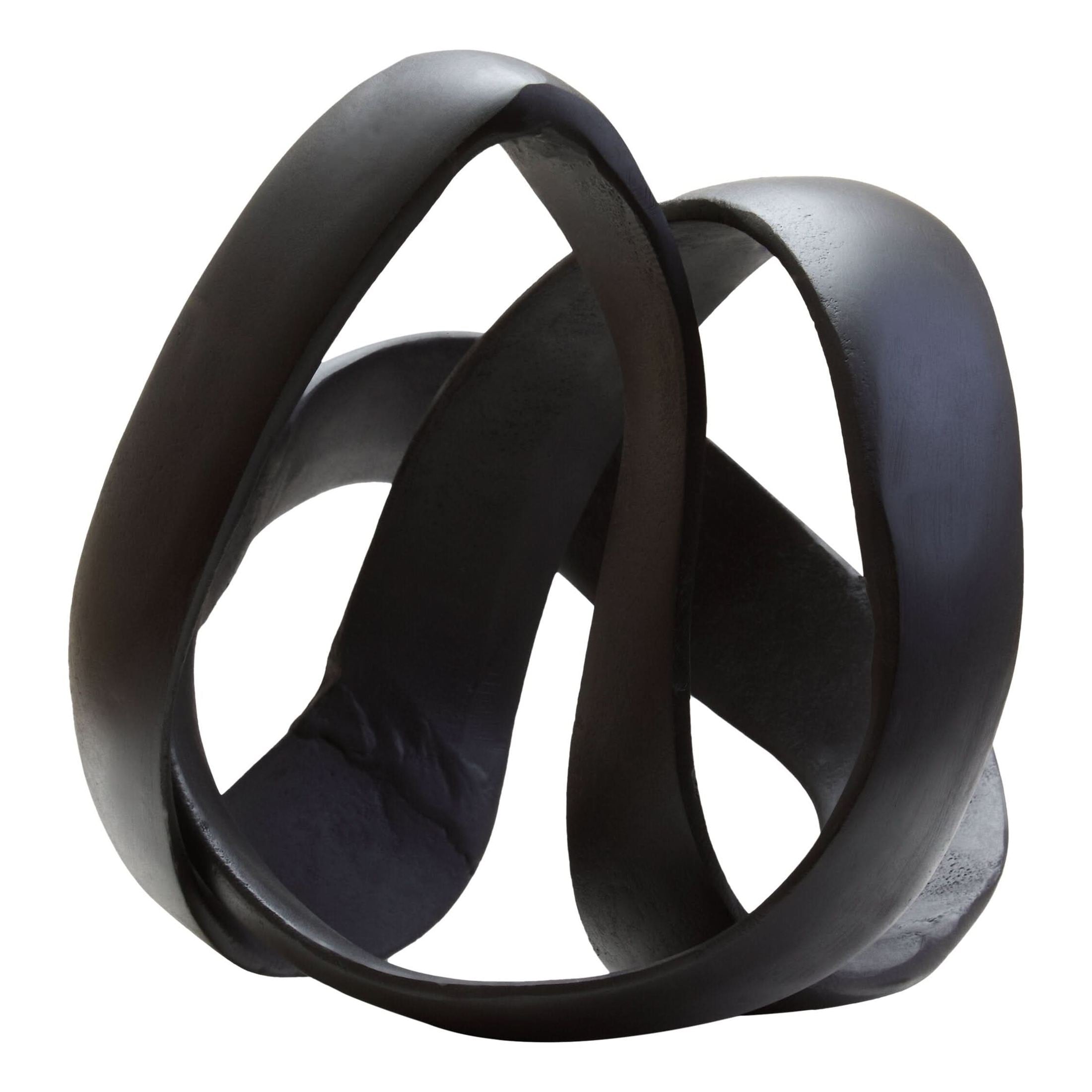 Prato Matt Black Nickel Finish Knot Sculpture   Nicholas John Interiors