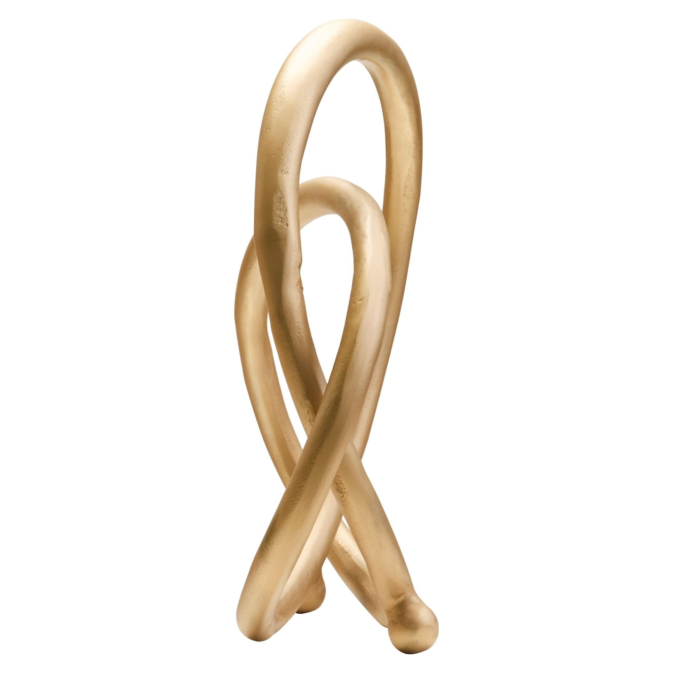 Prato Matt Gold Finish Twist Sculpture   Nicholas John Interiors