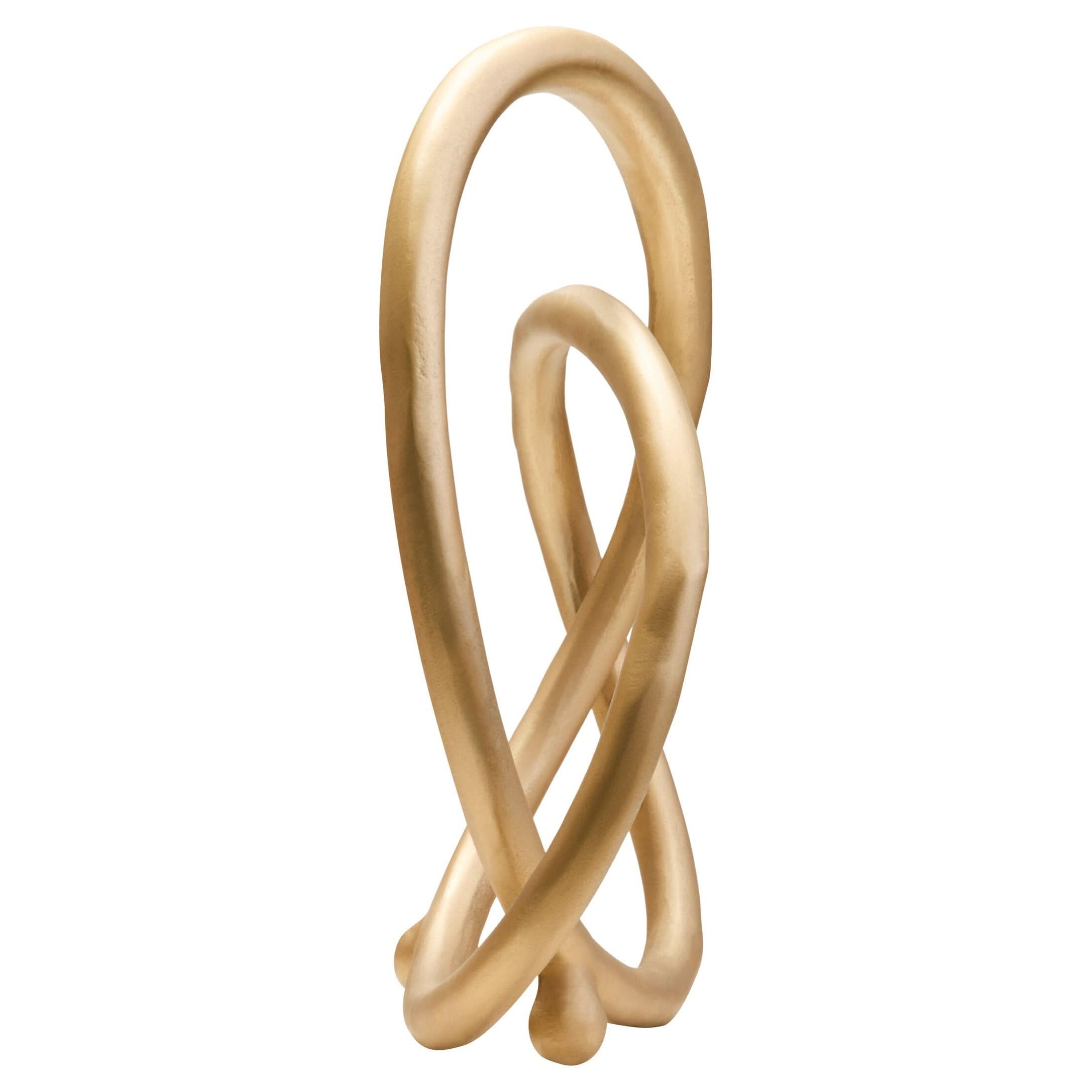 Prato Matt Gold Finish Twist Sculpture   Nicholas John Interiors