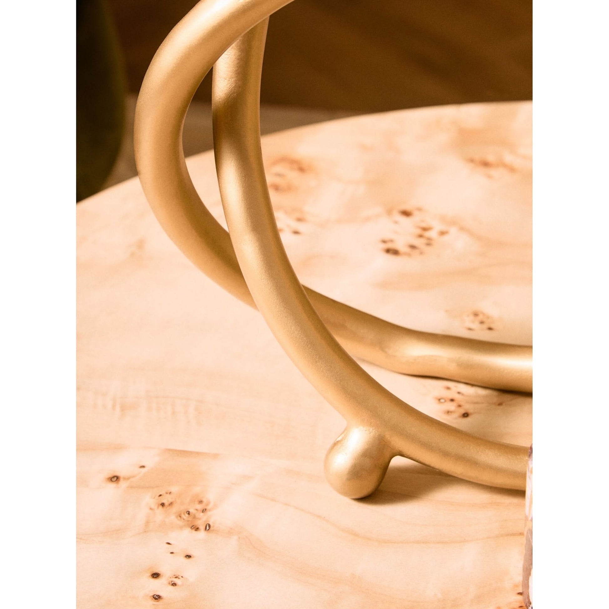 Prato Matt Gold Finish Twist Sculpture   Nicholas John Interiors