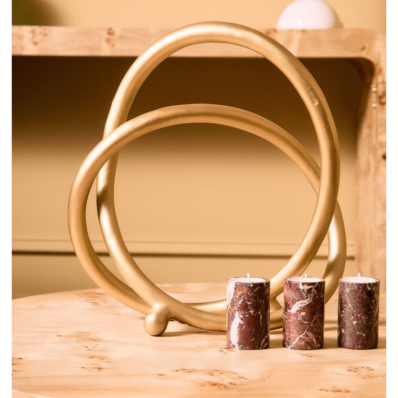 Prato Matt Gold Finish Twist Sculpture   Nicholas John Interiors