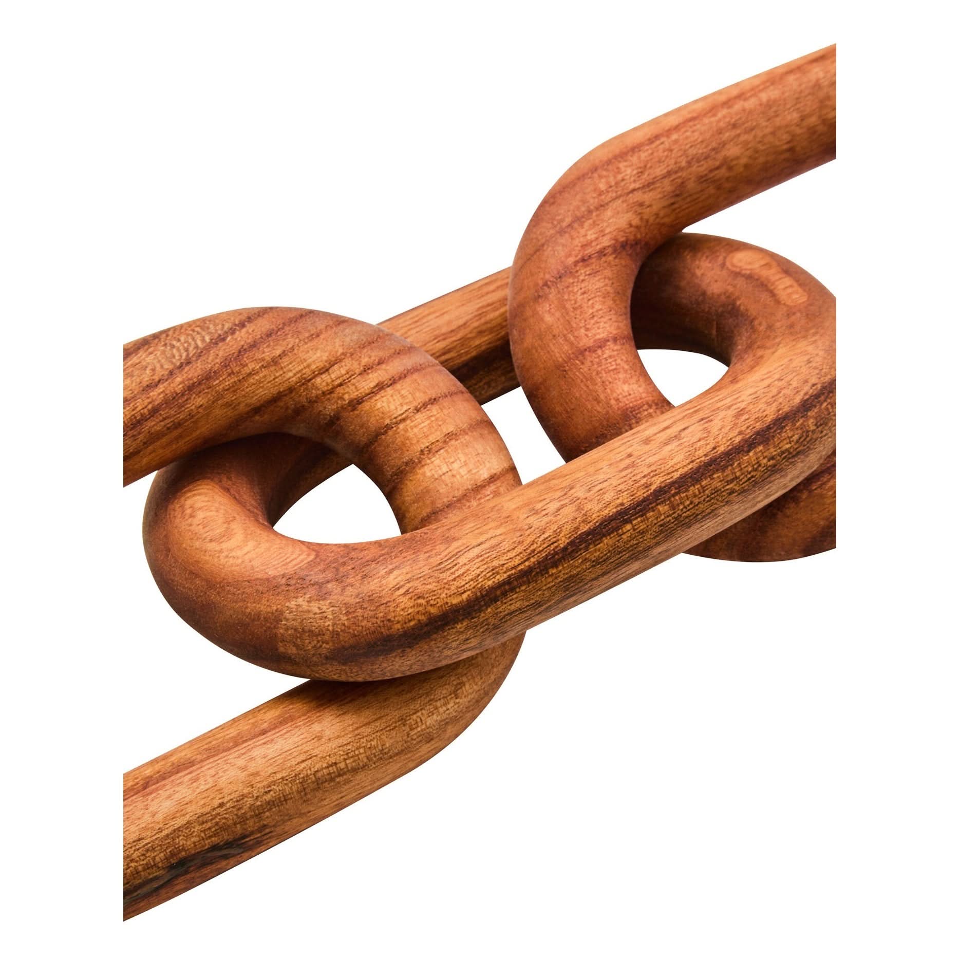 Cato Brown Wood 3 Link Chain Decor   Nicholas John Interiors