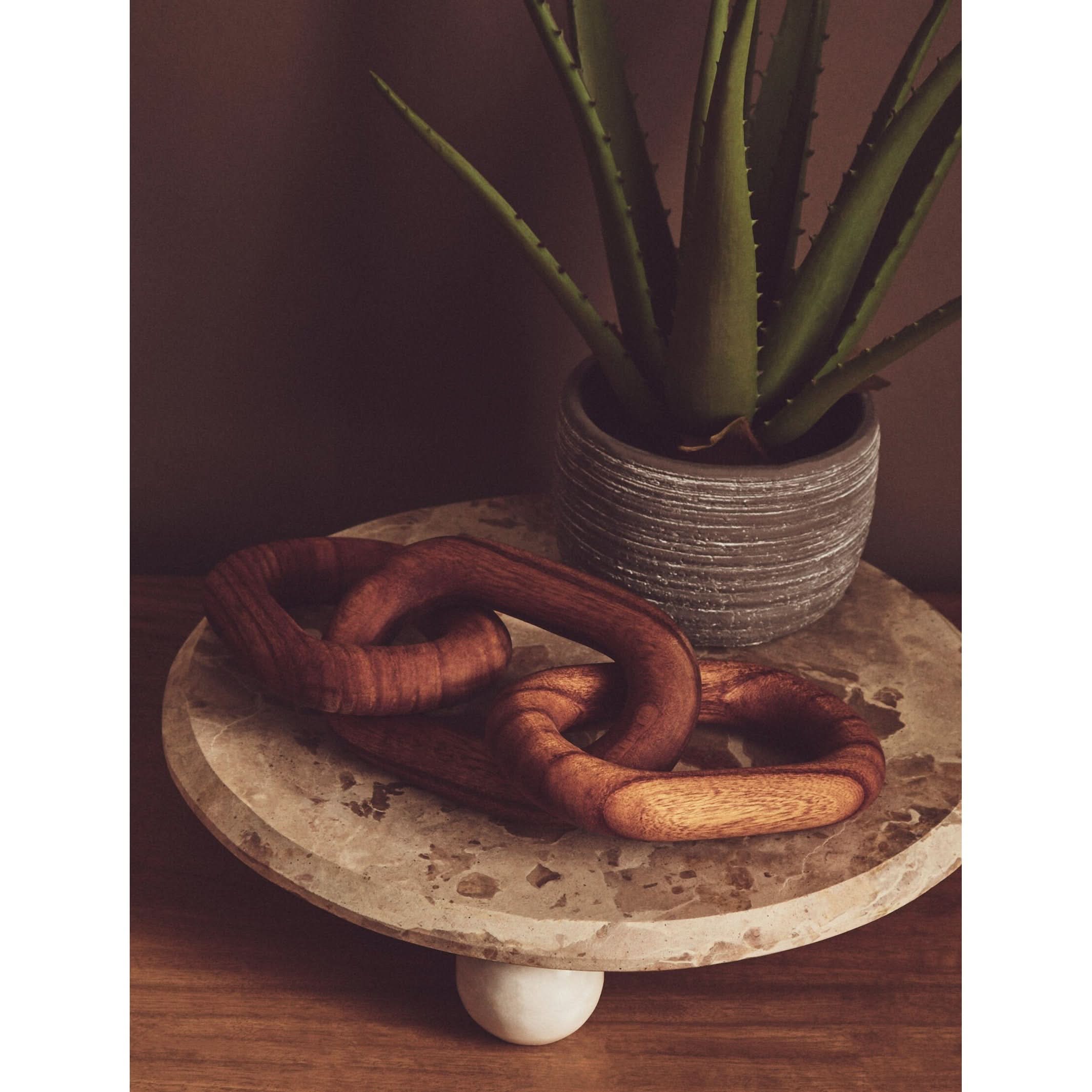 Cato Brown Wood 3 Link Chain Decor   Nicholas John Interiors