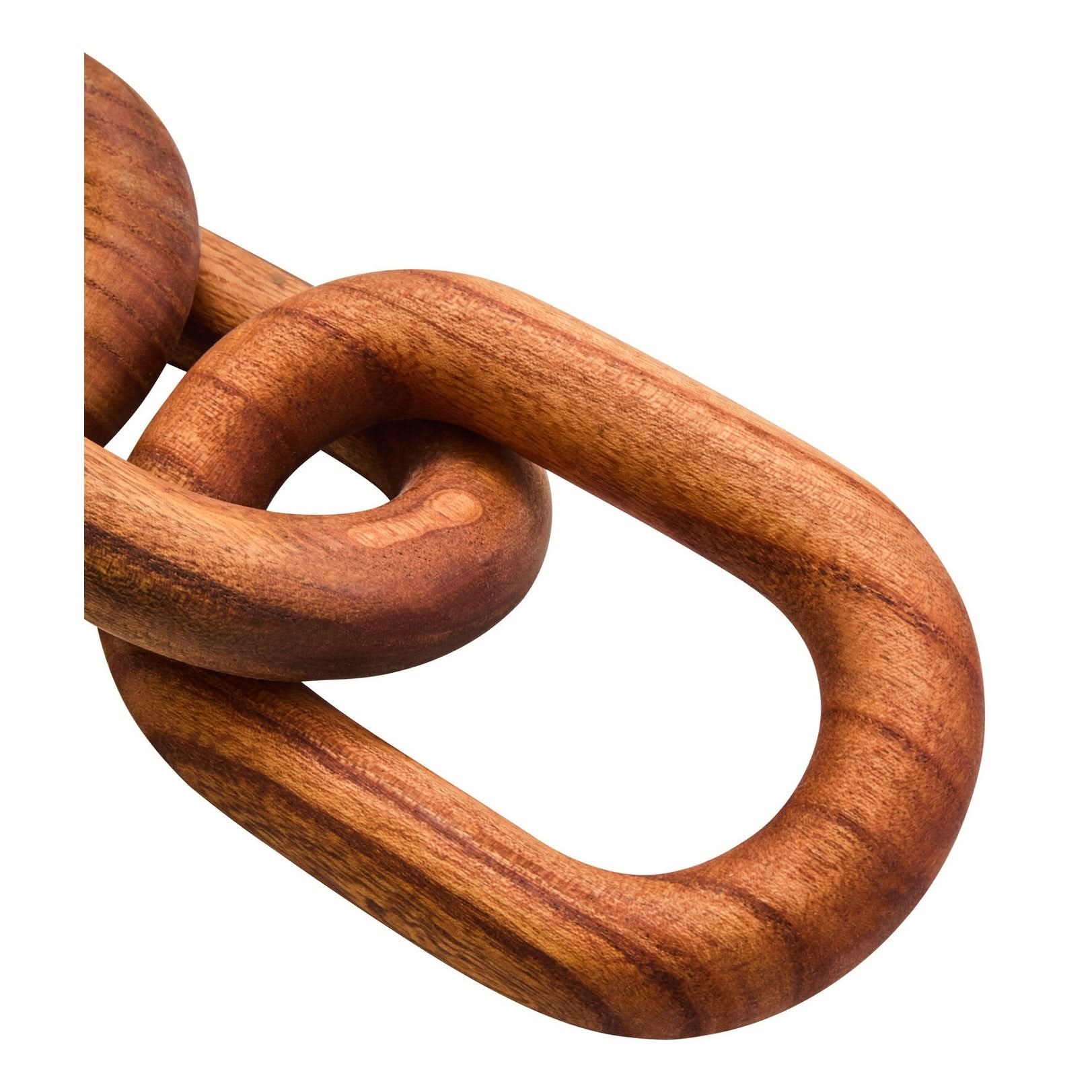 Cato Brown Wood 3 Link Chain Decor   Nicholas John Interiors