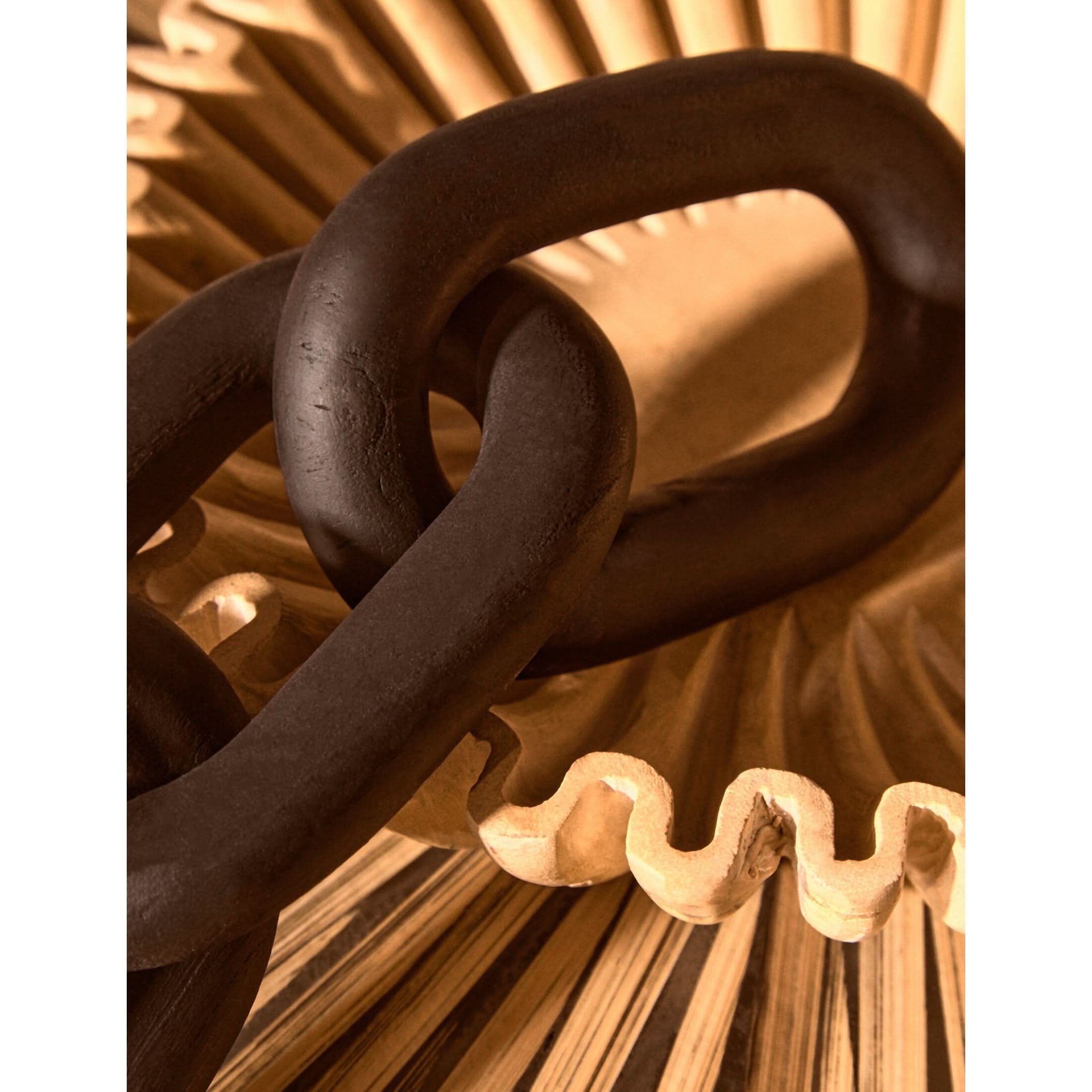 Cato Black Wood 3 Link Chain Decor   Nicholas John Interiors