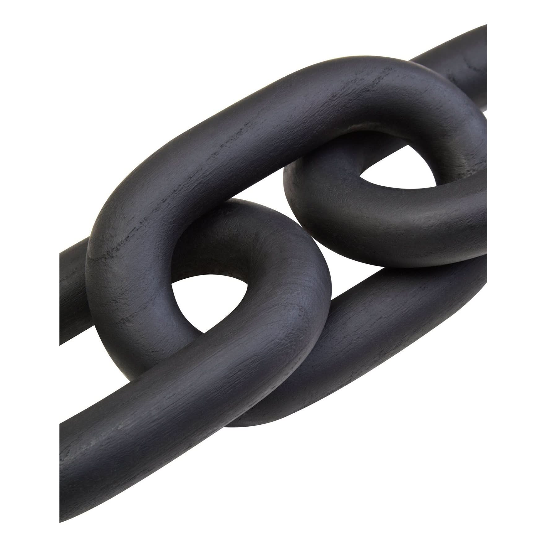 Cato Black Wood 3 Link Chain Decor   Nicholas John Interiors