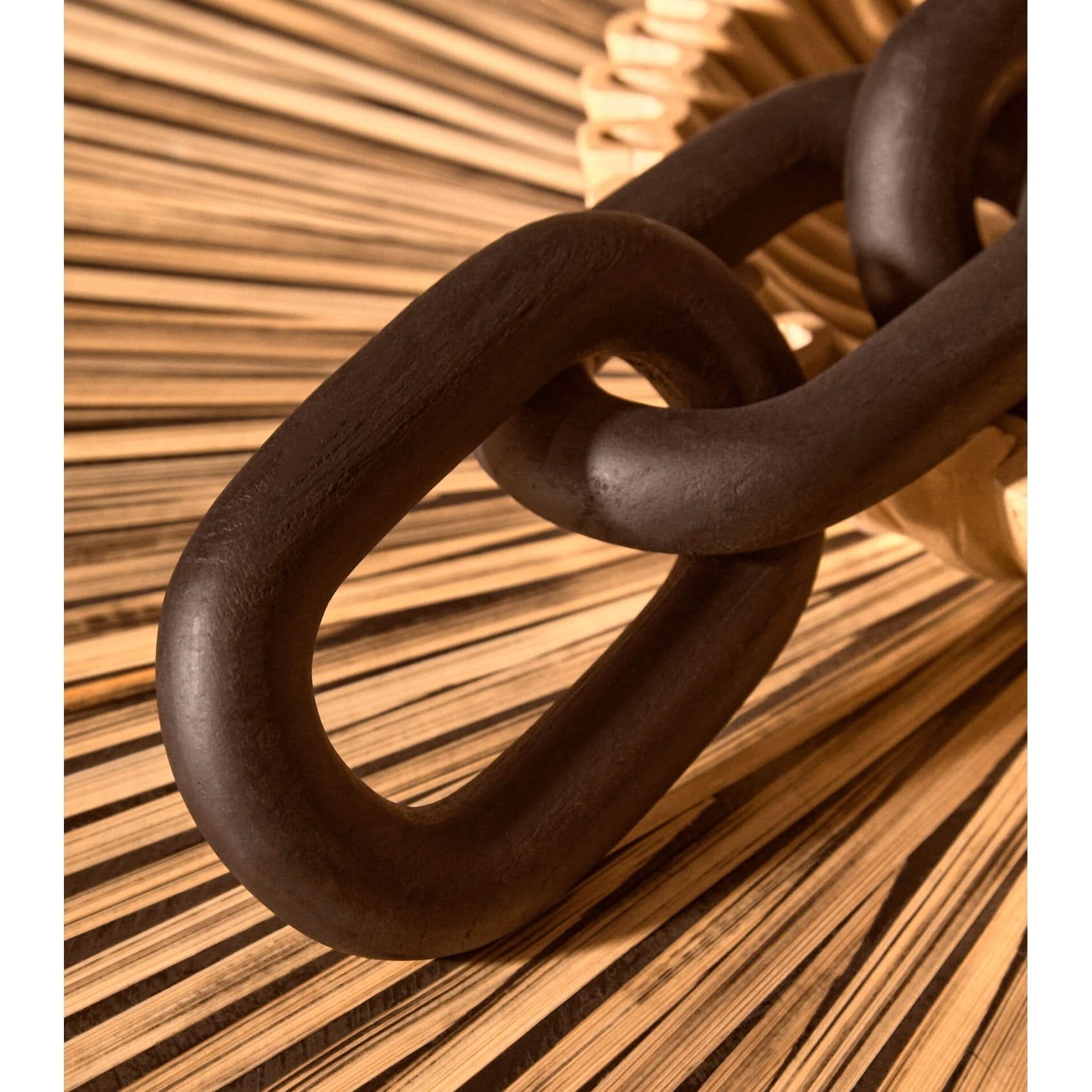 Cato Black Wood 3 Link Chain Decor   Nicholas John Interiors
