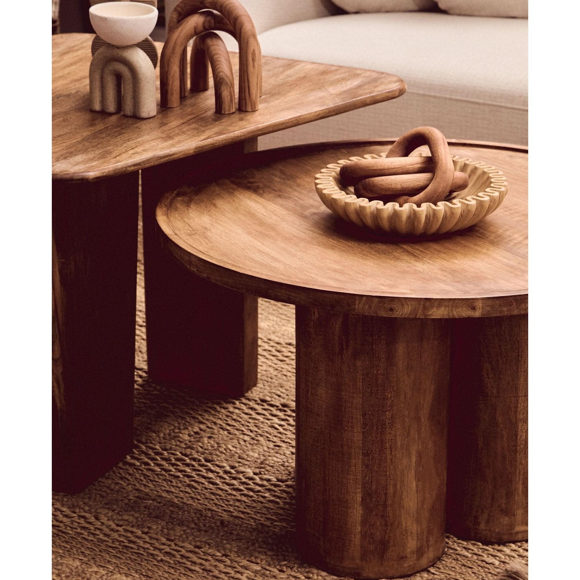 Cato Natural Wood 3 Link Chain Decor   Nicholas John Interiors