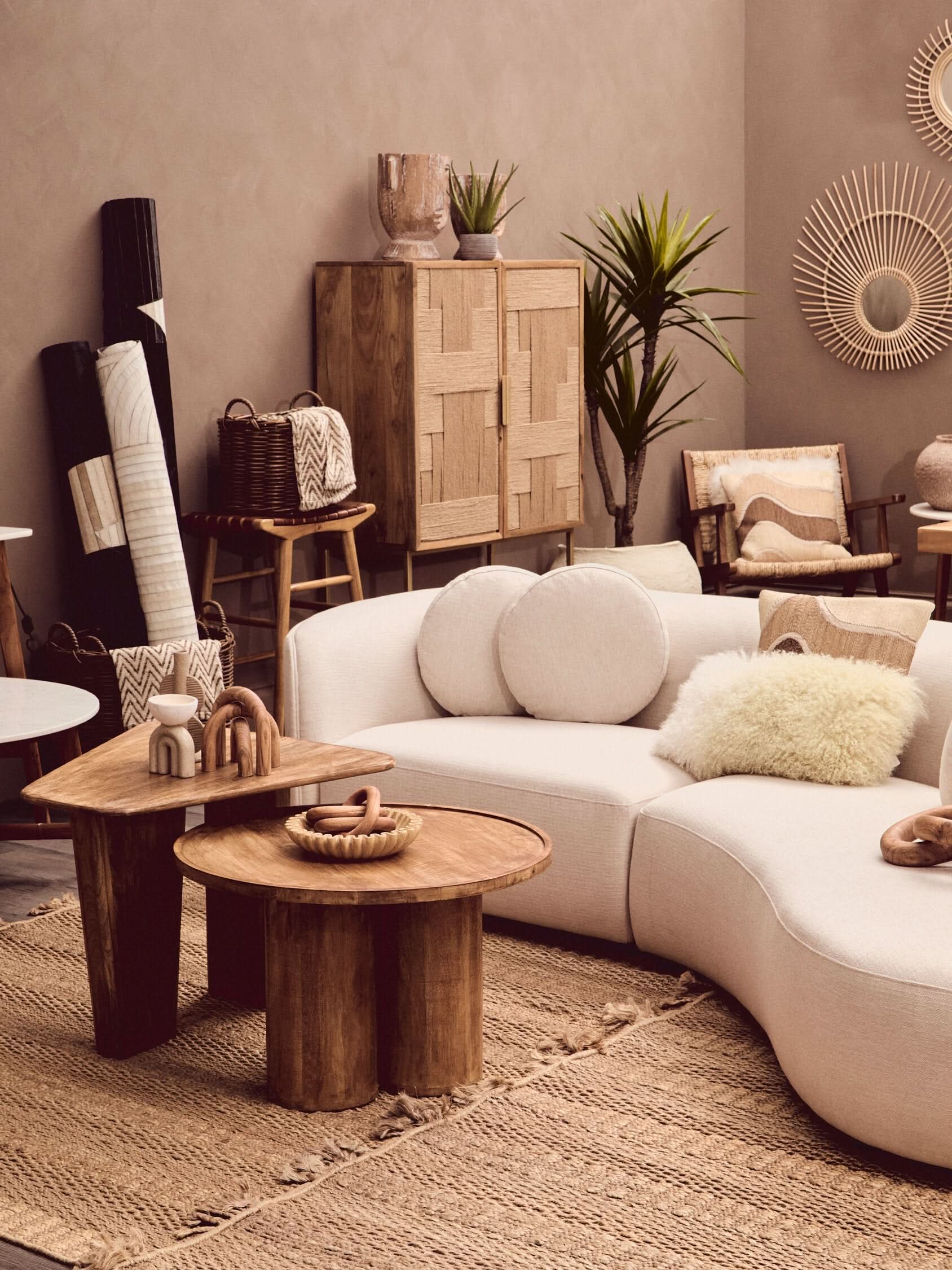 Cato Natural Wood 3 Link Chain Decor   Nicholas John Interiors