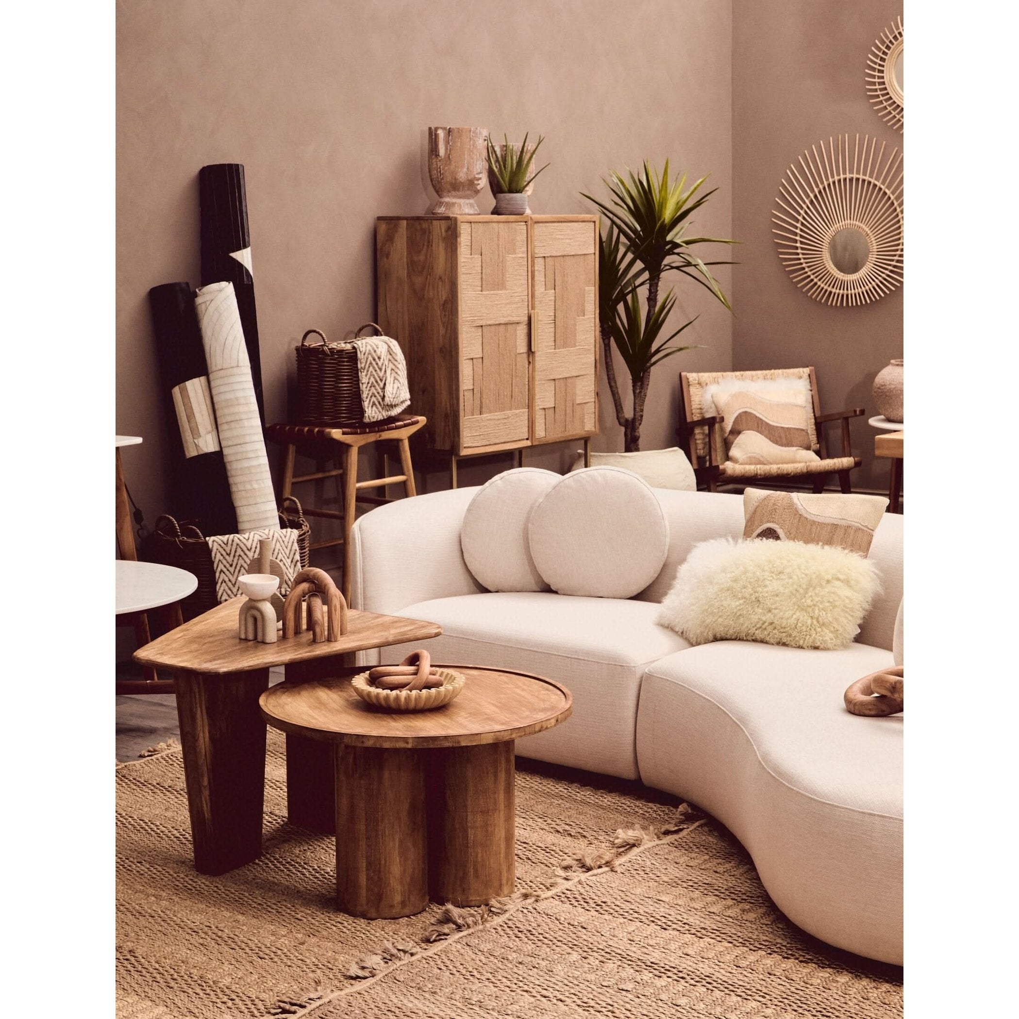Cato Natural Wood 3 Link Chain Decor   Nicholas John Interiors