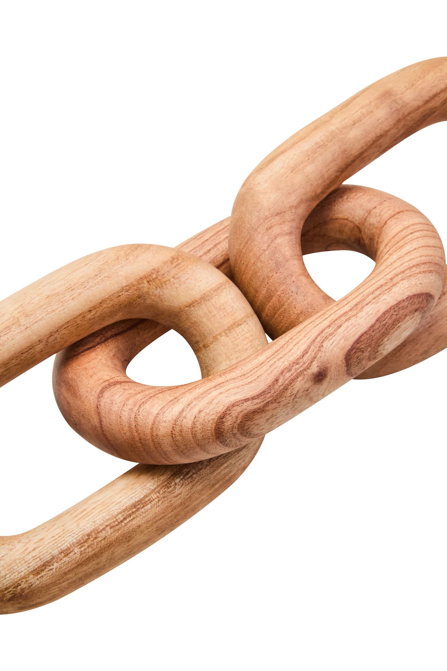 Cato Natural Wood 3 Link Chain Decor   Nicholas John Interiors