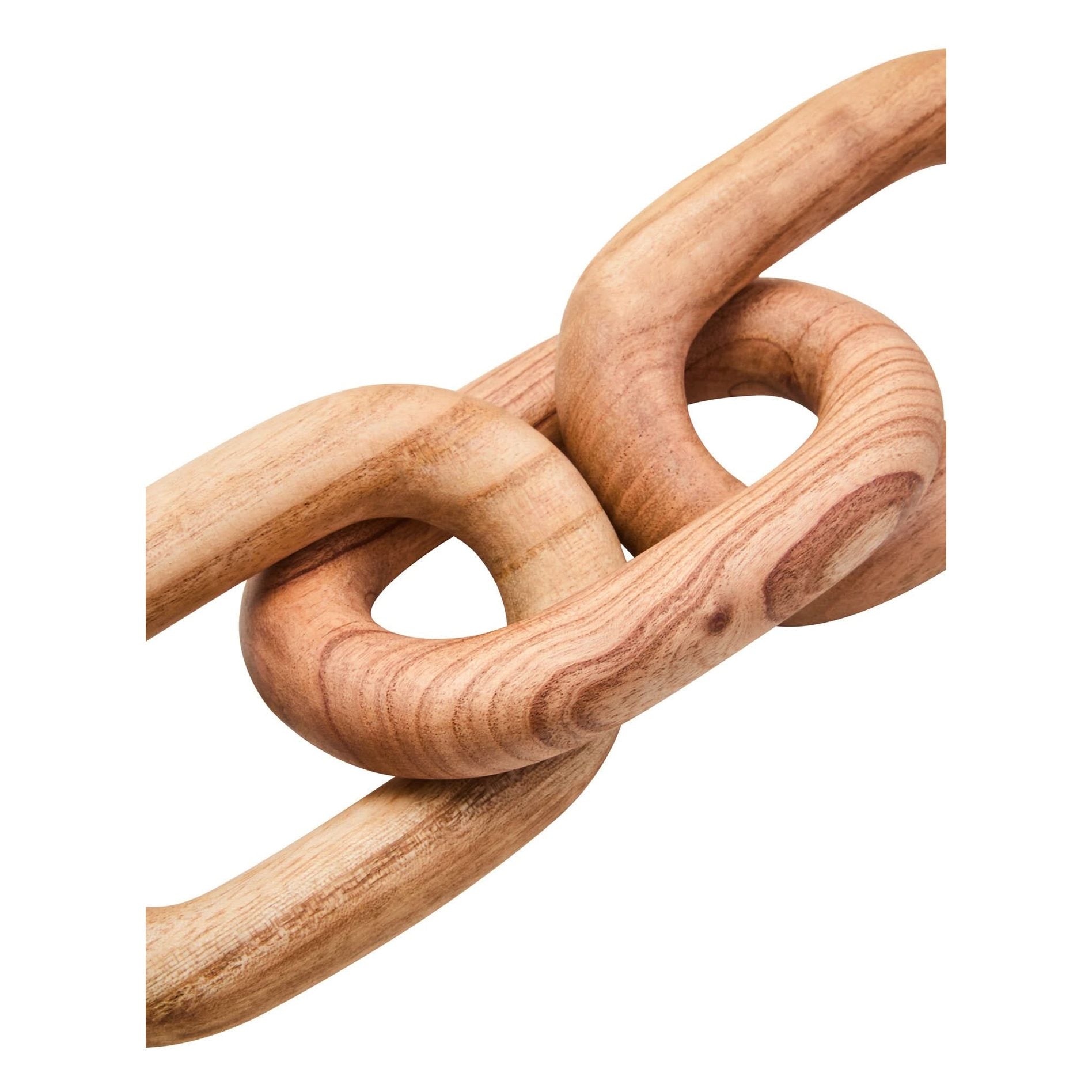 Cato Natural Wood 3 Link Chain Decor   Nicholas John Interiors