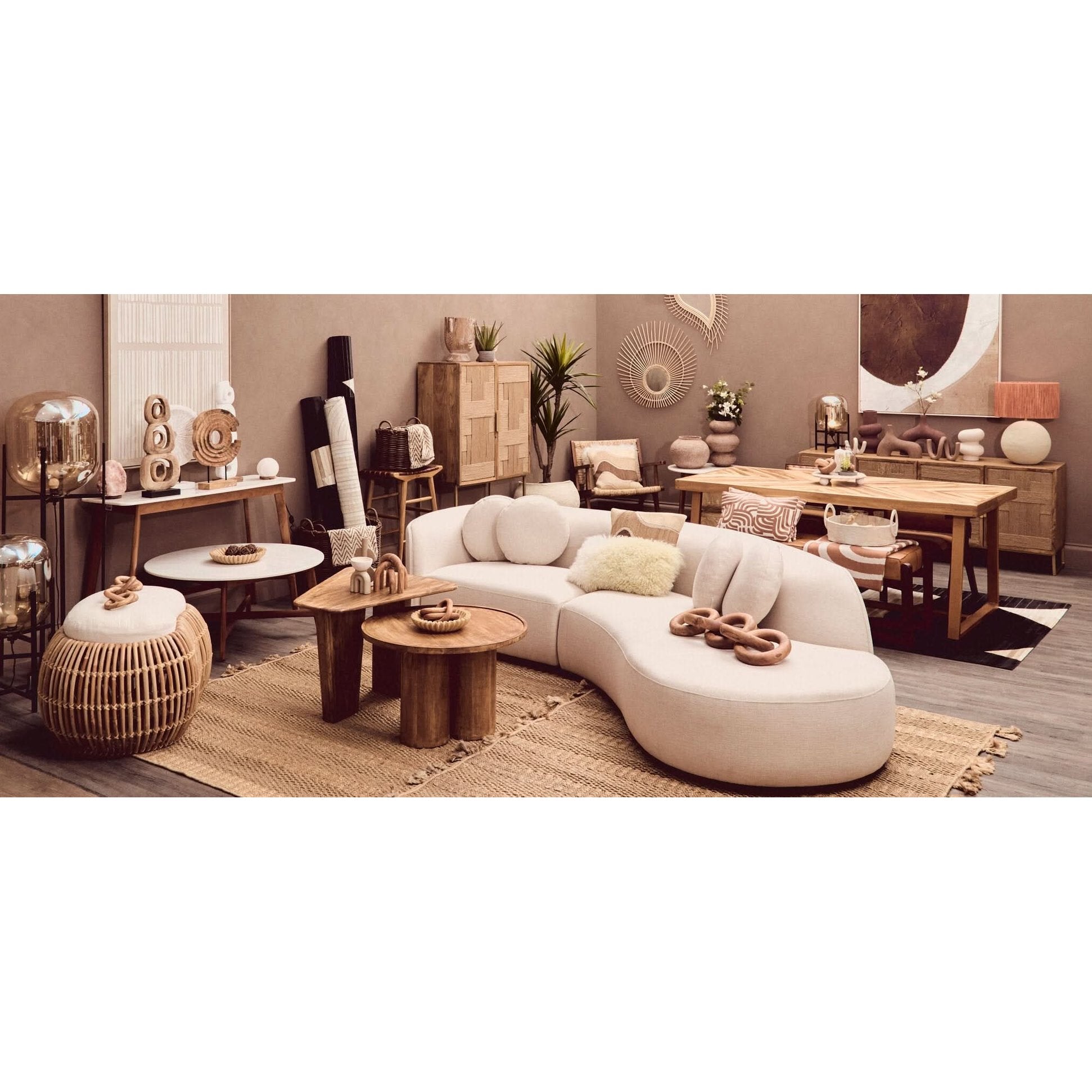 Cato Natural Wood 3 Link Chain Decor   Nicholas John Interiors