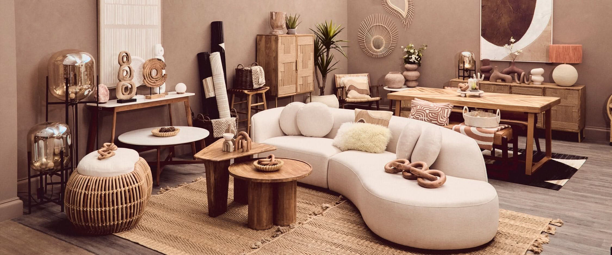 Cato Natural Wood 3 Link Chain Decor   Nicholas John Interiors