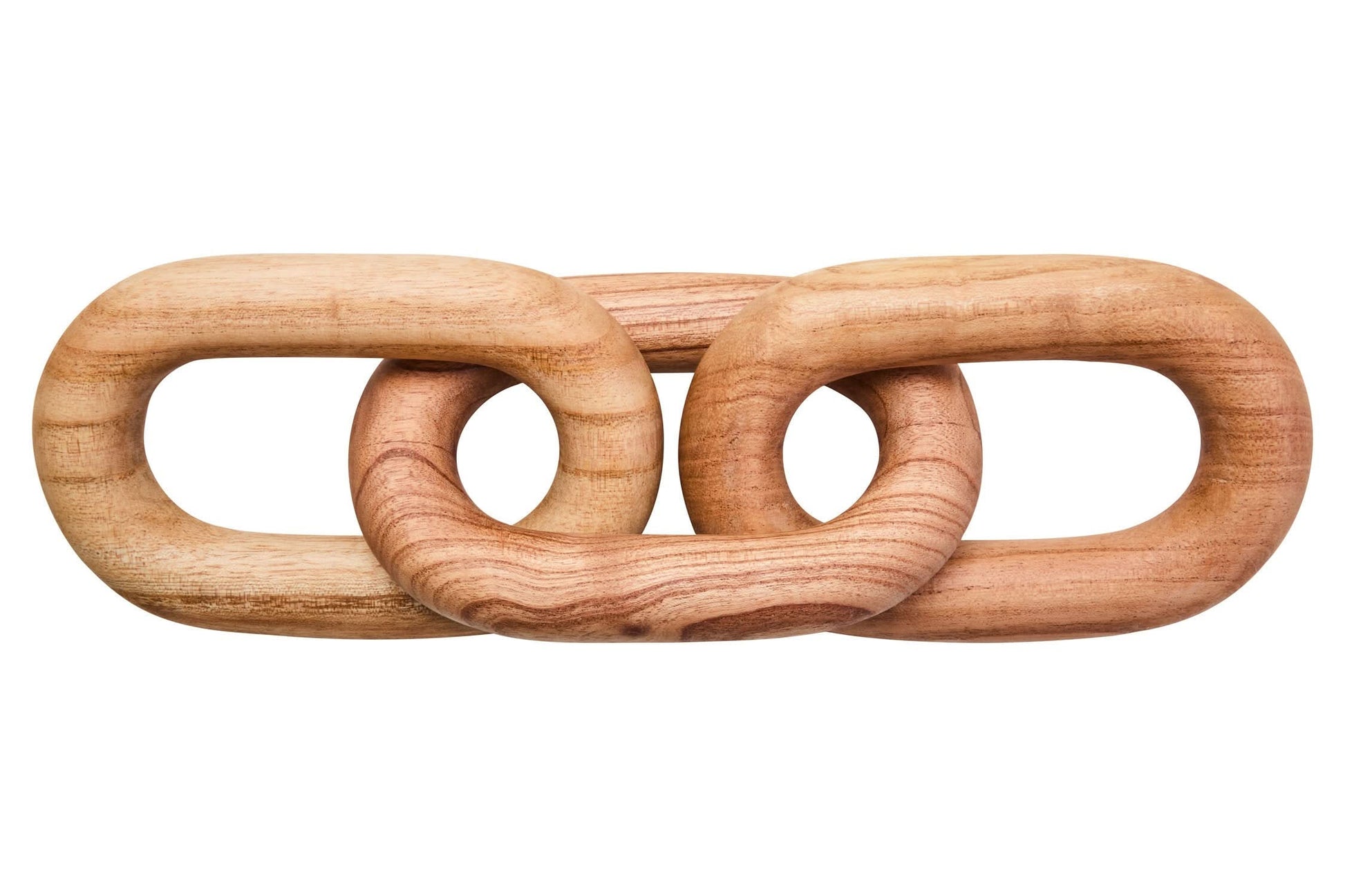 Cato Natural Wood 3 Link Chain Decor   Nicholas John Interiors