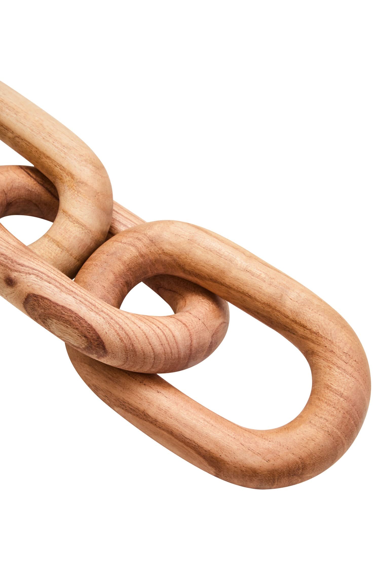Cato Natural Wood 3 Link Chain Decor   Nicholas John Interiors
