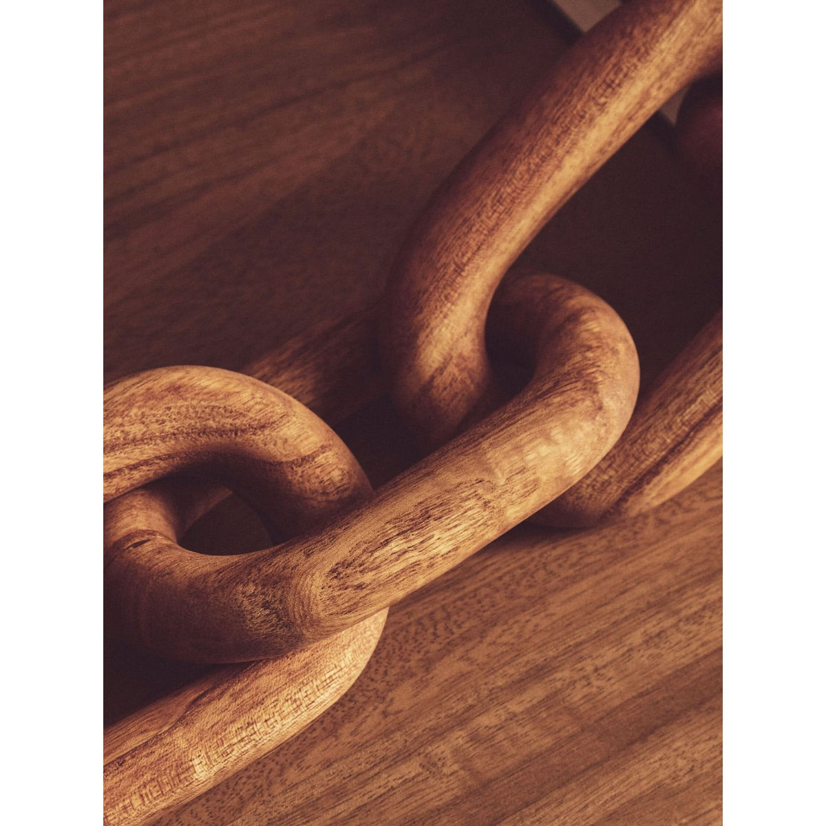 Cato Brown Wood 5 Link Table Decor Chain   Nicholas John Interiors